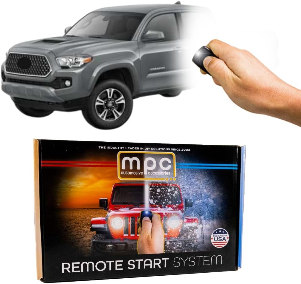MPC Remote Starter Compatible with 2016-2019 Toyota Tacoma || 100% Plug N Play || Press OEM Key Fob 3X Lock to Start || Push to Start || Gas || USA Tech Support