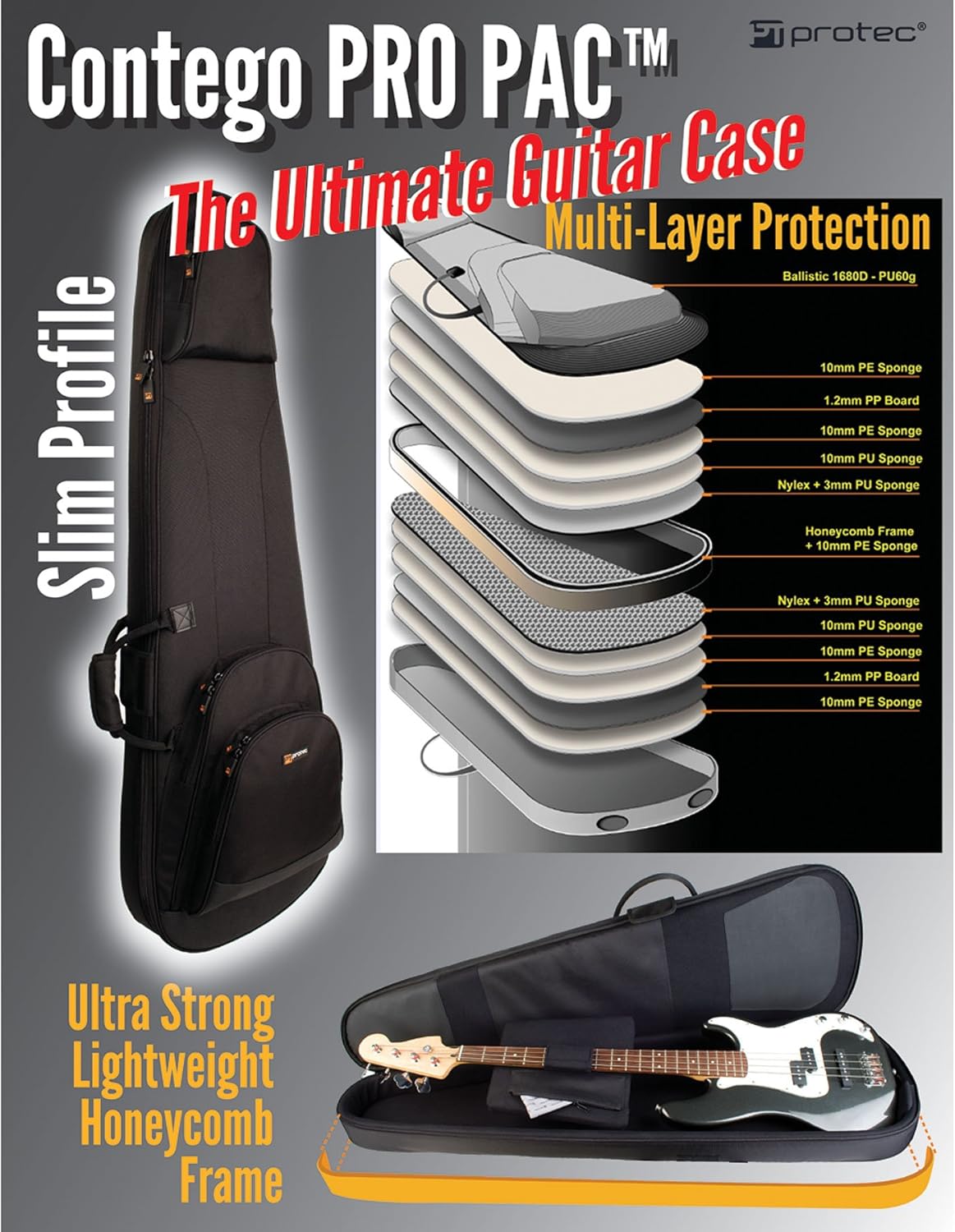 Protec CTG233 Bass Guitar Contego PRO PAC Case
