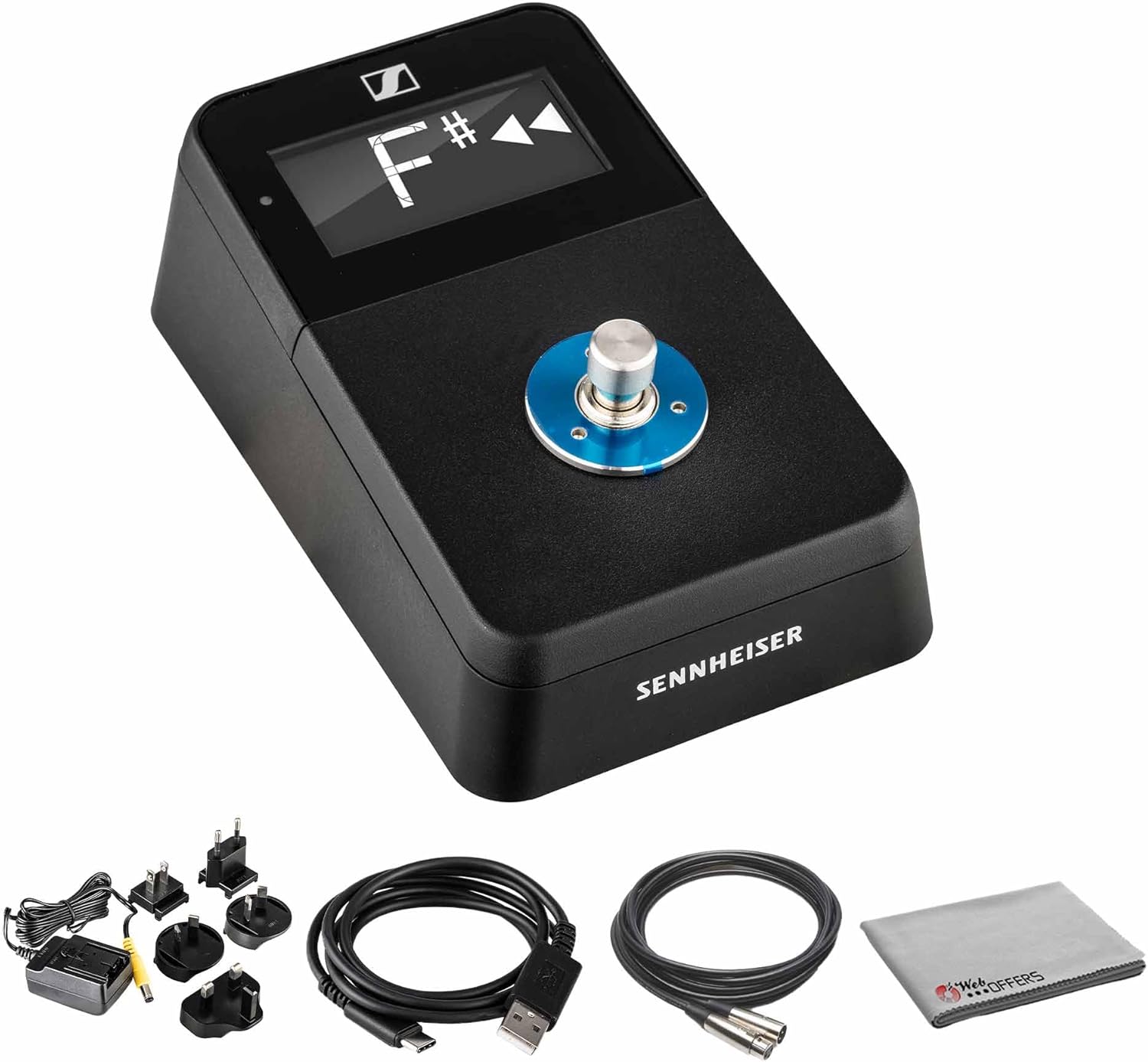 Sennheiser XSW-D Pedalboard Receiver (508496) Bundle Including: XLR Cable, Fiber Cloth, Power Adapter