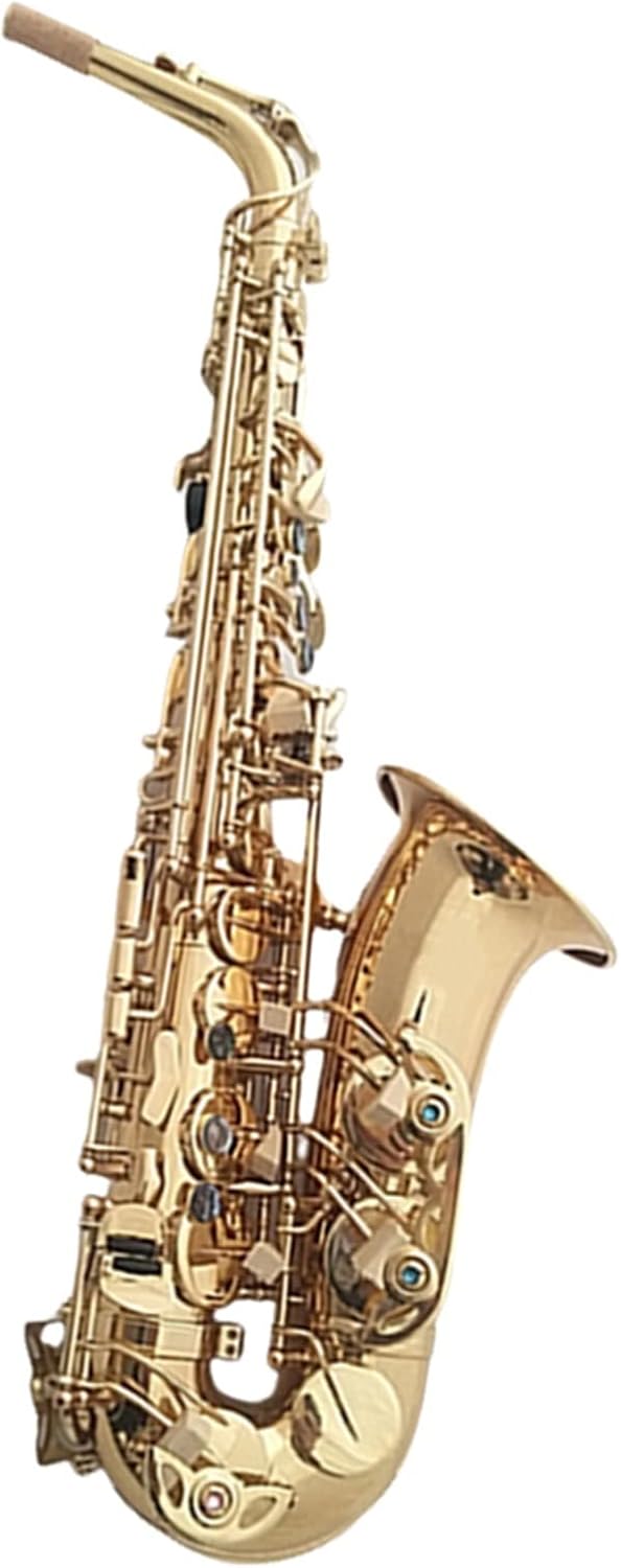 Adult E-Drop Paint Gold Alto Saxophone Wind Instrument Double Rib Reinforcement Students