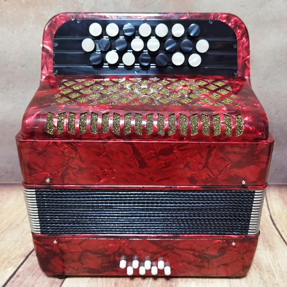 22 Keys 8 Bass Accordion Concertina, Solo and Ensemble, Musical Instrument, with Strap and Backpack, for Home and Classroom