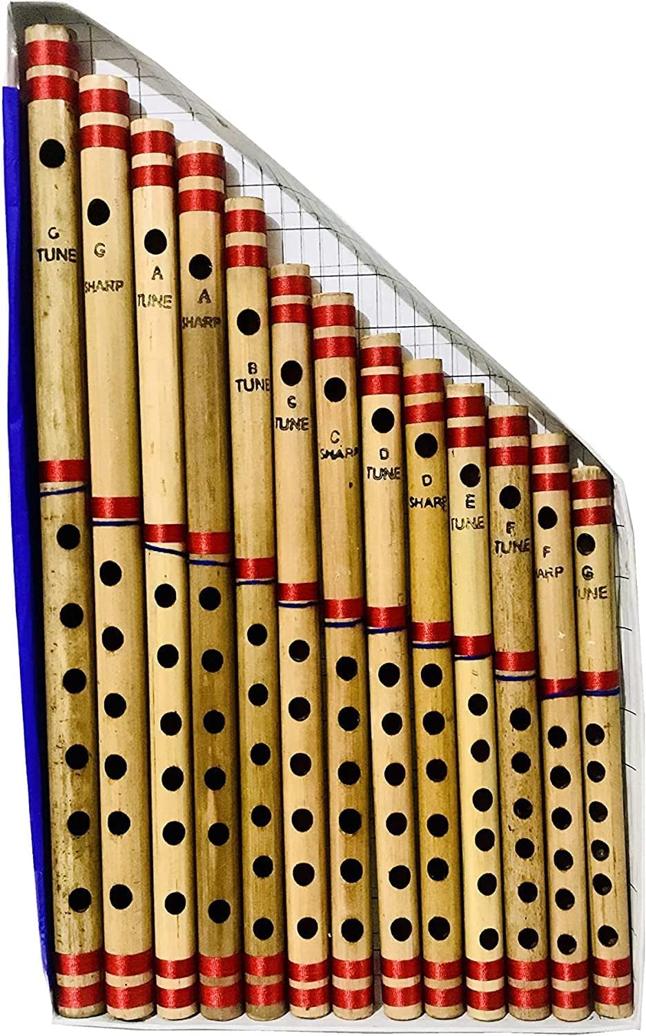 Bamboo Flute Set of 13 multiple Key Tune 7 Holes Fipple Bansuri Woodwind Clarinet Quena Musical Instrument Krishna Flute pack of 13