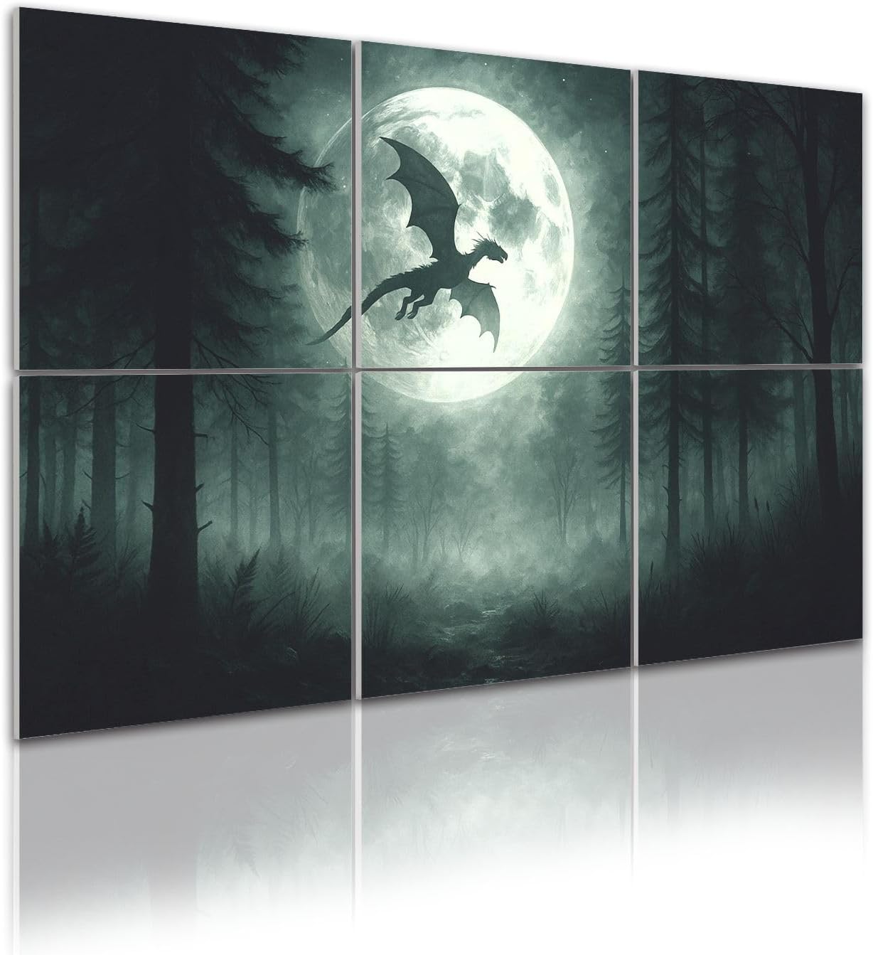 6 Pack Art Acoustic Panels Dragon night Sound Absorbing Panel 48