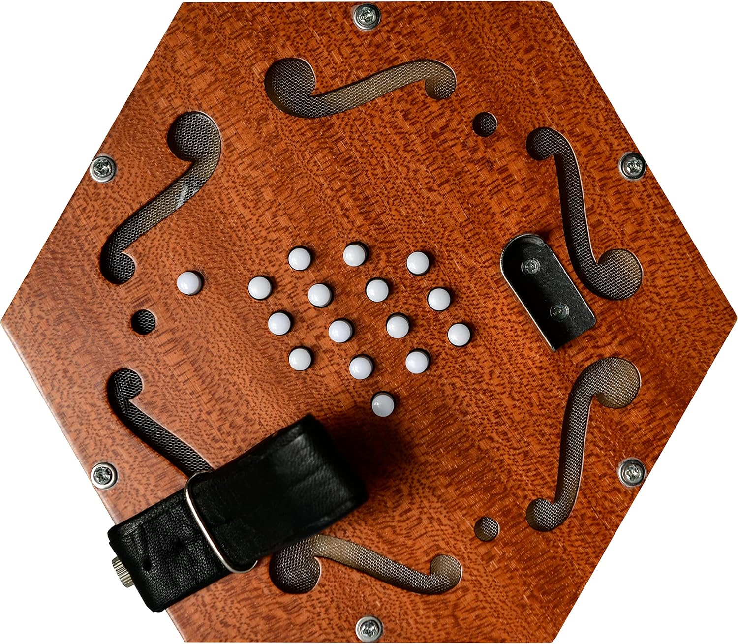 Trinity College AP-2230A English-Style 30-Button Concertina - Light Brown - Laminated Endplates, Black Bellows, Leather Straps, Padded Carrying Bag