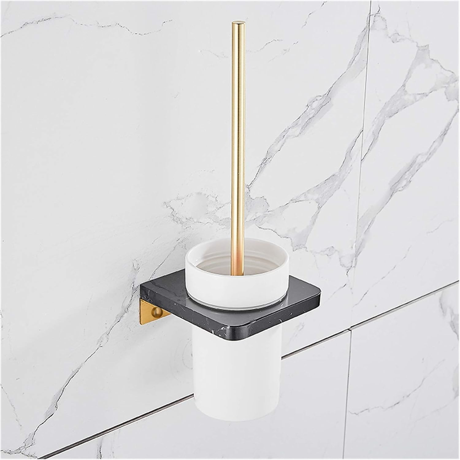 JKXWX Toilet Brush Bathroom Toilet Brush Set Bathroom Toilet Bowl Brush Free Punching Marble Household All-Round Cleaning Brush Wall-Mounted Toilet Bowl Brush (Color : C)