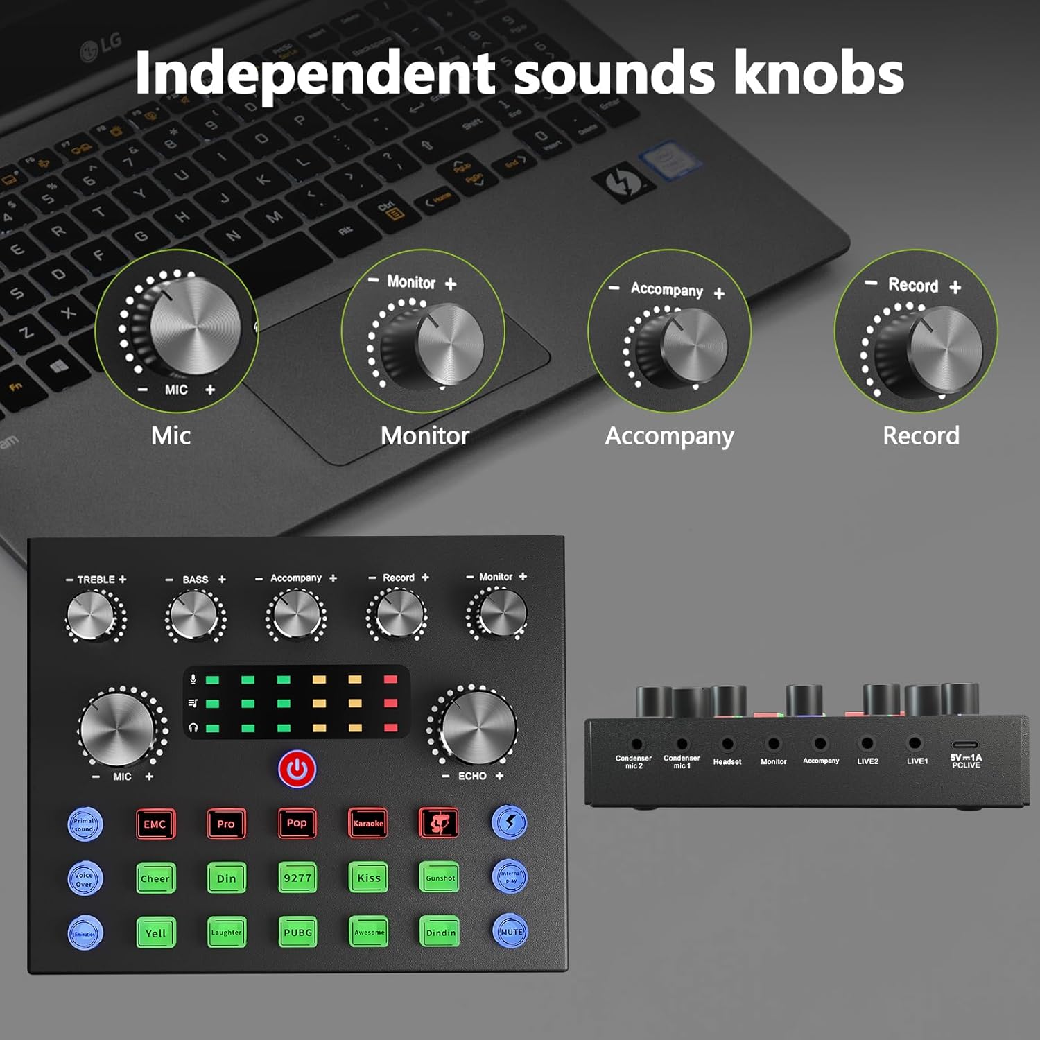 Podcast Equipment Bundle for 2, Voice Changer with Audio Interface, 3.5mm Podcast Condenser microphone, for Podcast Recording,Streaming,Gaming,PC,Smartphone,Ps4/5,DJ,YouTube,TikTok