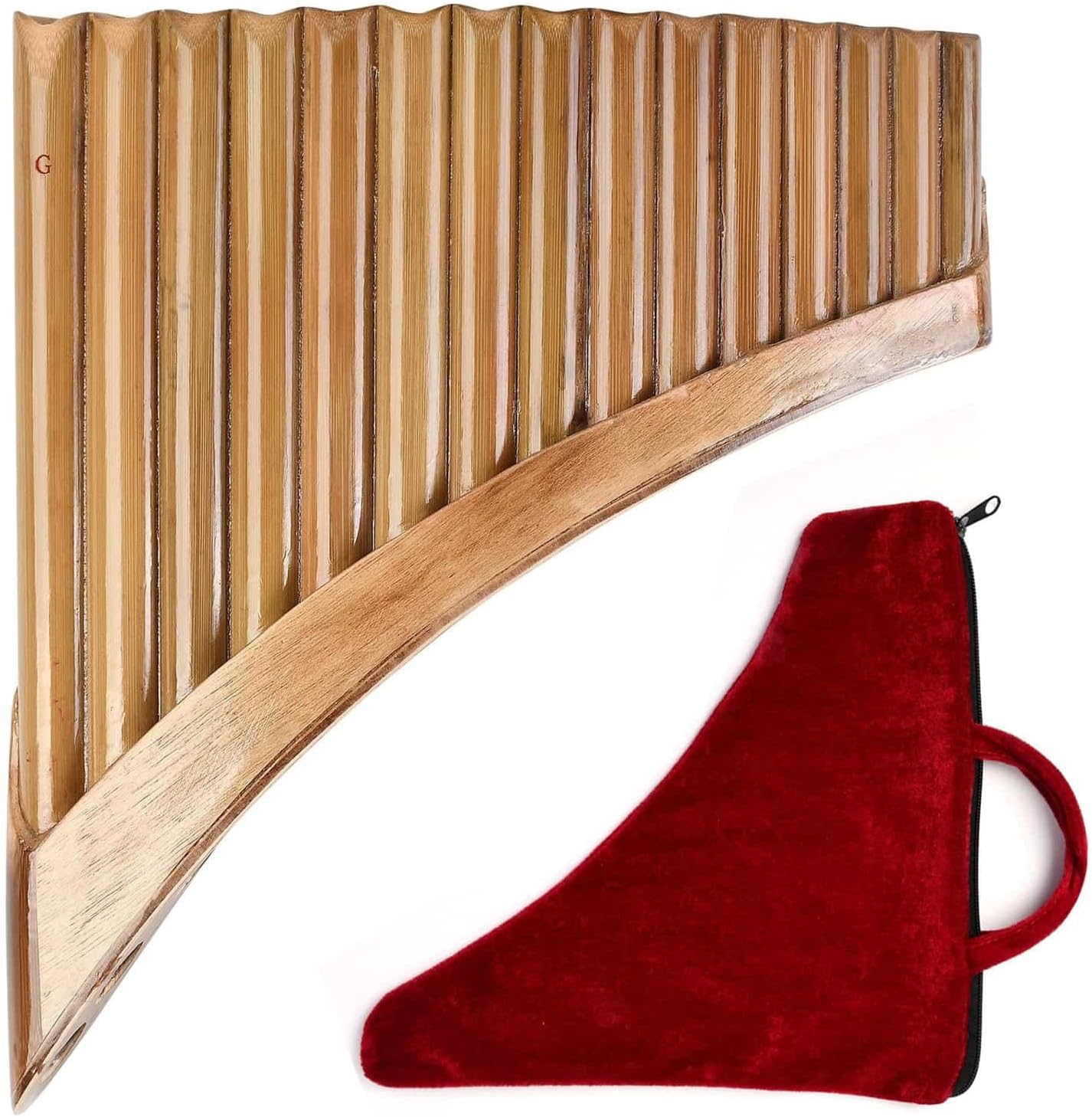 PanPipes Woodwind Instrument 15-Pipe G Key Pan Flute Musical Instrument (Color : A)