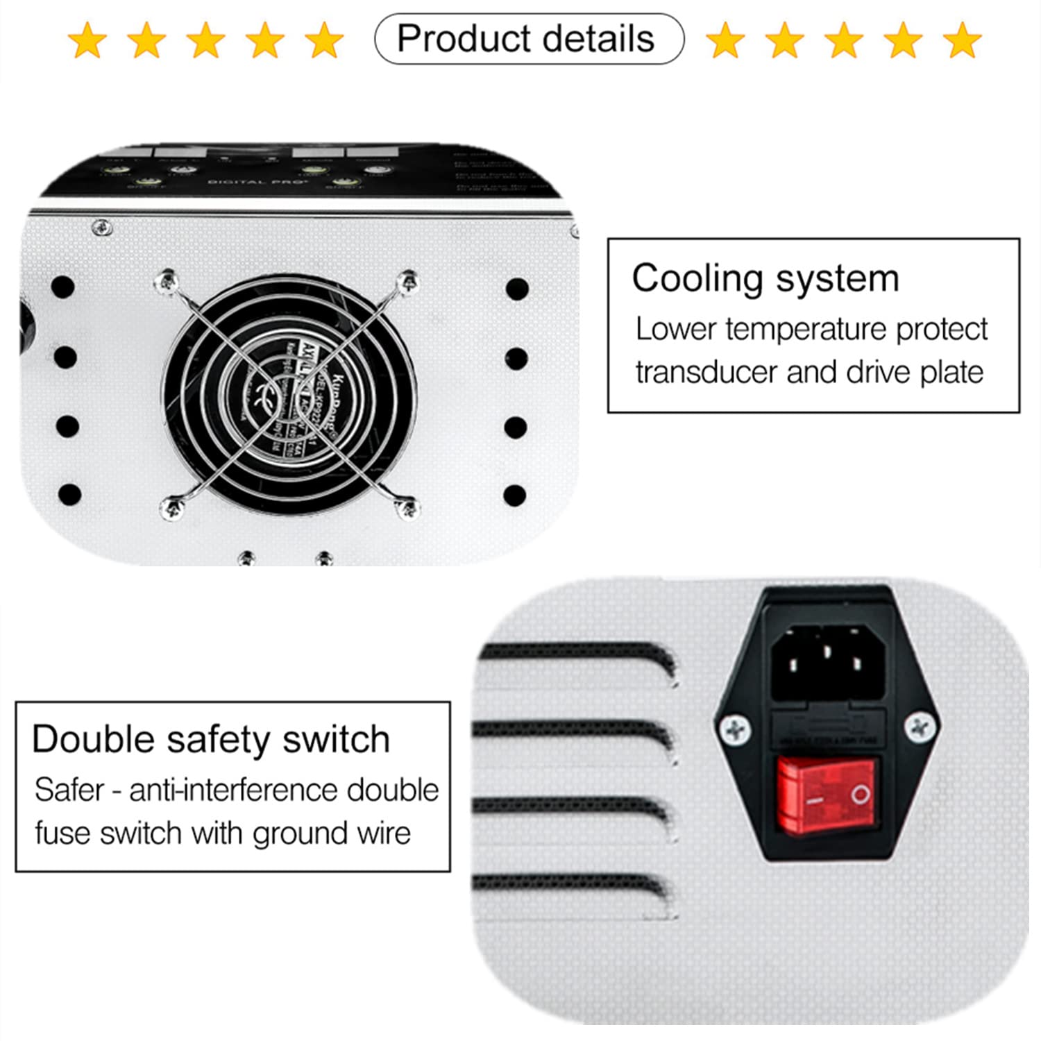 Professional Ultrasonic Cleaning Machine 10L with Digital Timer and Heater, Stainless Steel Ultrasound Cleaner for Cleaning Circuit Board Parts Dental Instruments