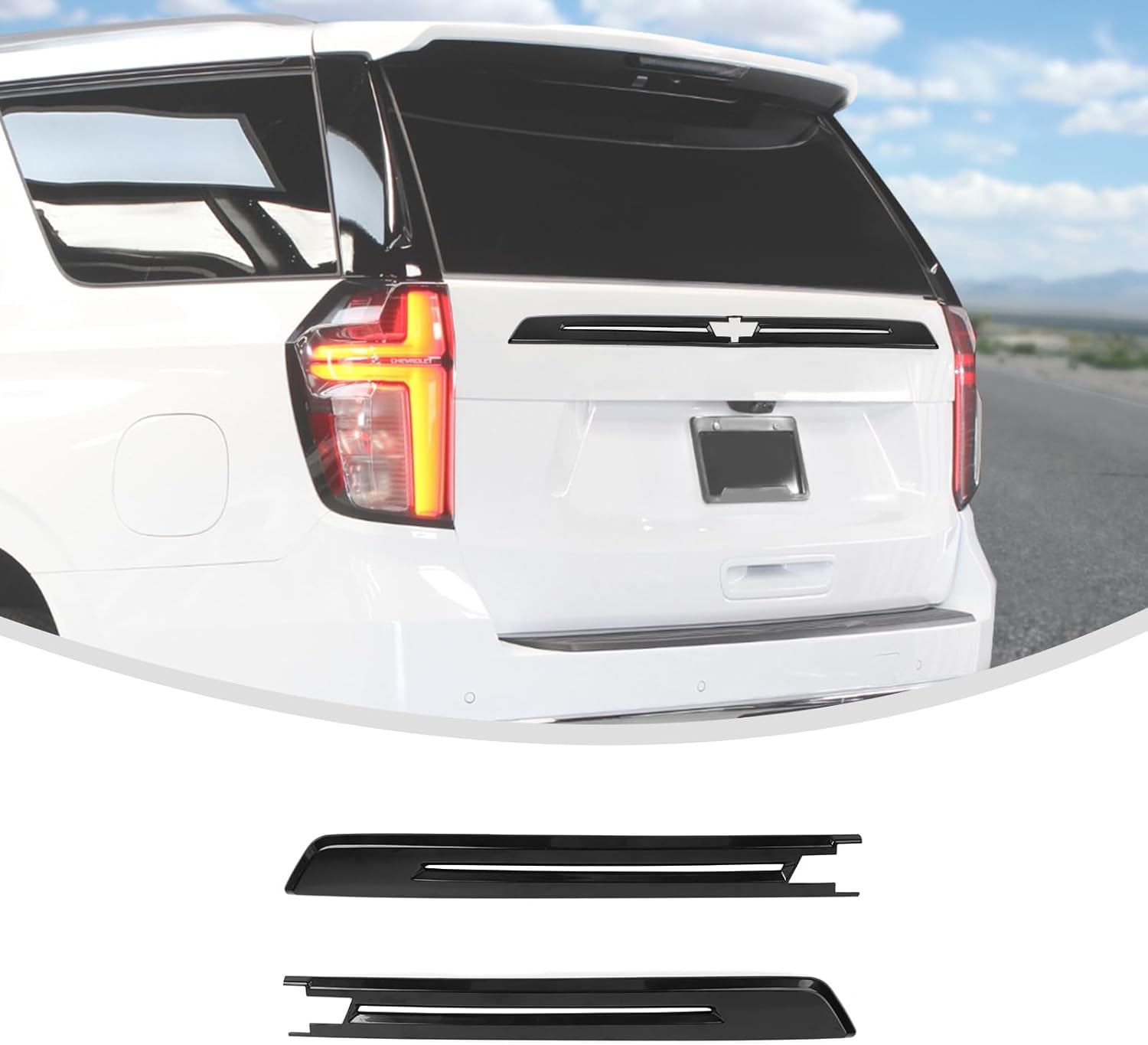 Linskip Rear Hatch Center Trim Panel Compatible with Chevy Suburban/Tahoe 2021-2024, Rear Hatch Molding for Suburban/Tahoe Exterior Accessories Black