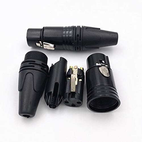 Davitu Electrical Equipments Supplies - 40Pcs / 20Set Gold Pin 3 Pin Male/Female XLR Audio Connector 3Pin MIC Black Plug for Microphone Cable Electrical Adapter - (Color: 20Male 20Female)