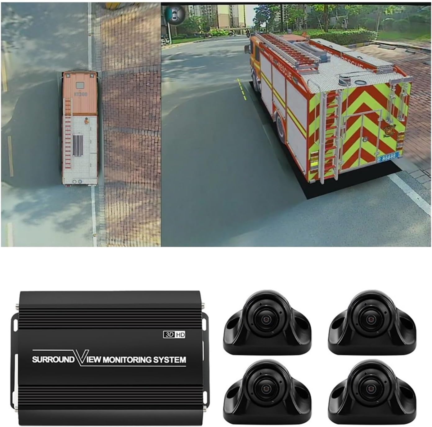 360° Camera 3D Panoramic Seamless System for Bus Truck Special Around View Digital Video Recorder Car Electronics Accessories(Special Vehicle)