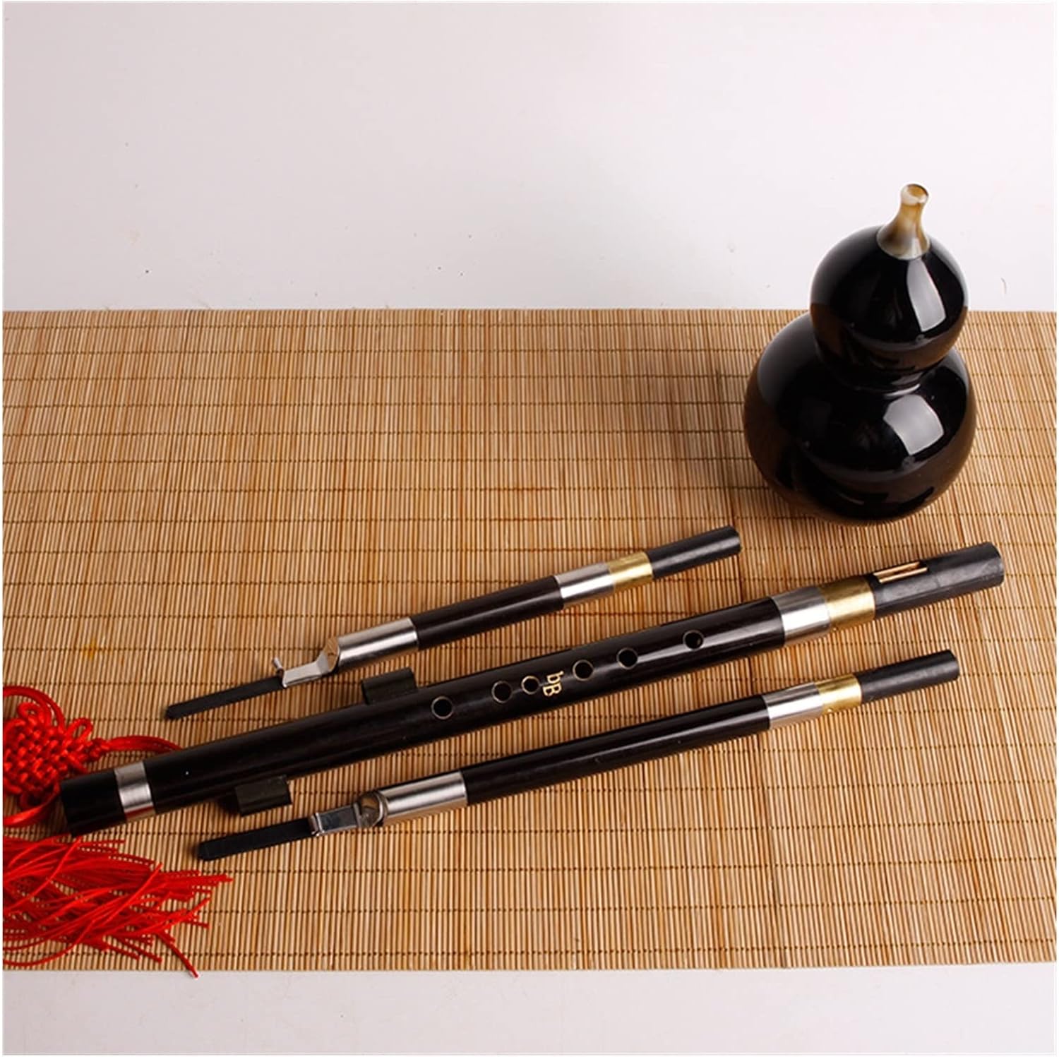 Musical Instrument Black Wood Cucurbit Silk Handmade Wind Gourd Flute (Bb)