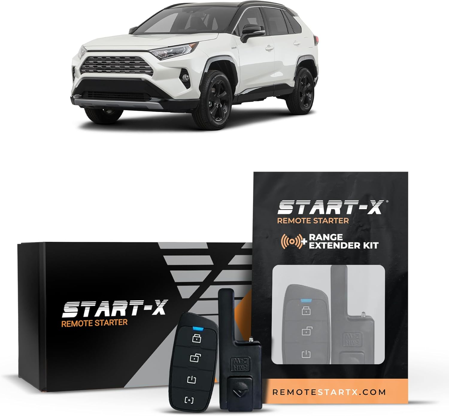 Start-X Remote Starter Kit + 3000ft 2 Way Range Extender for Toyota RAV4 Hybrid (2019, 2020, 2021) Vehicles with Push-to-Start Ignition