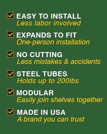 EZ Shelf Expandable Laundry Room Shelving Kit, Wall Mount, White