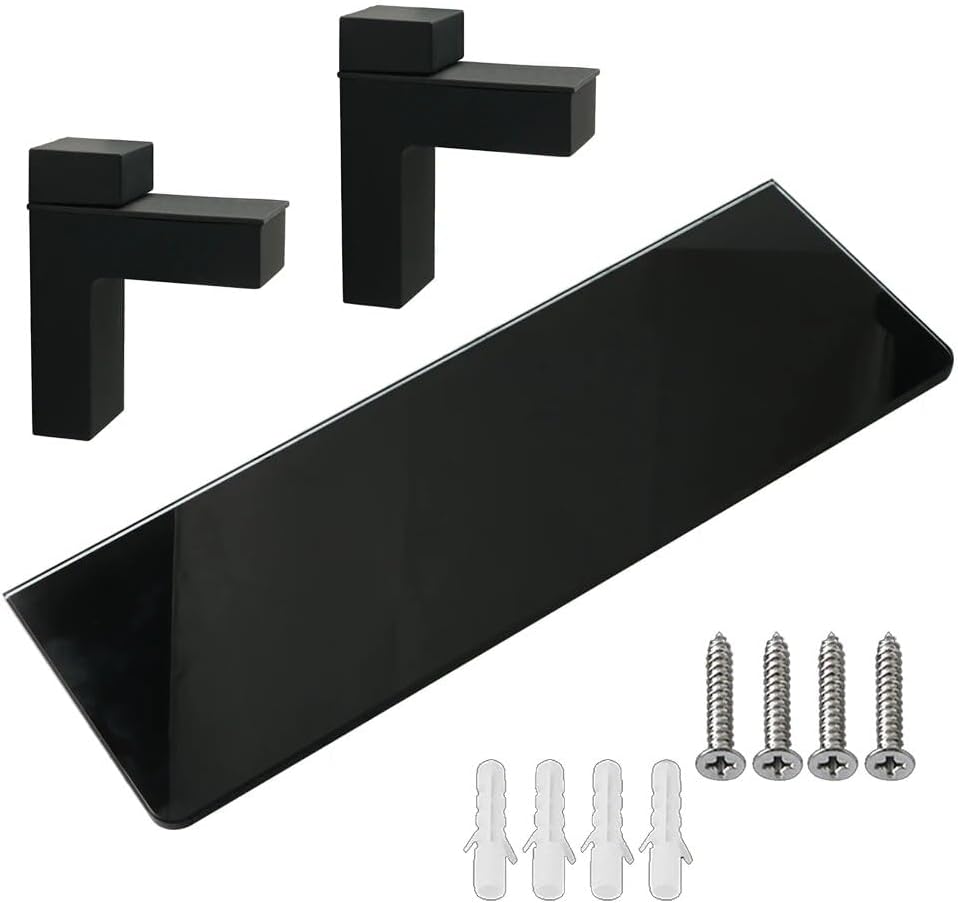 Shower Caddy 2021 Bathroom Glass Shelf, Shower Shelf, Wall Mount Storage 7MM Tempered Glass Shelf Bracket, Bathroom Accessory Bathroom Organizer (Color : D)