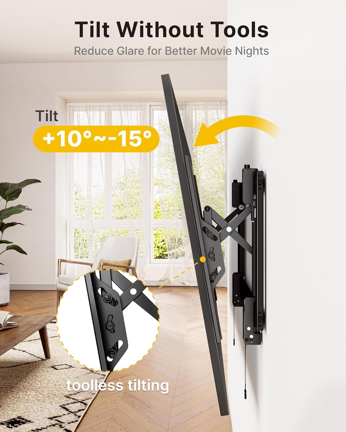 monTEK Heavy Duty Tilting TV Wall Mount Barckt for 37–90