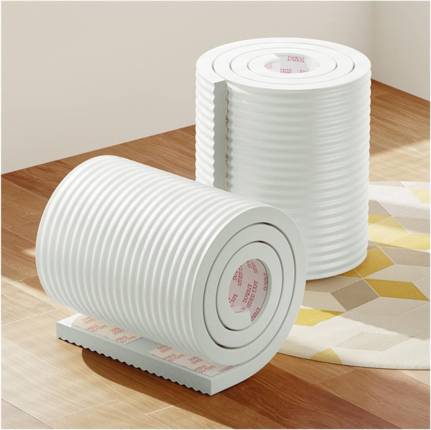 Car Park Corner Guards, Sponge Edge Warehouse Corner Guards, Furniture Windowsill Bumper Corner Guards 2/5M(White,5m-4pcs)