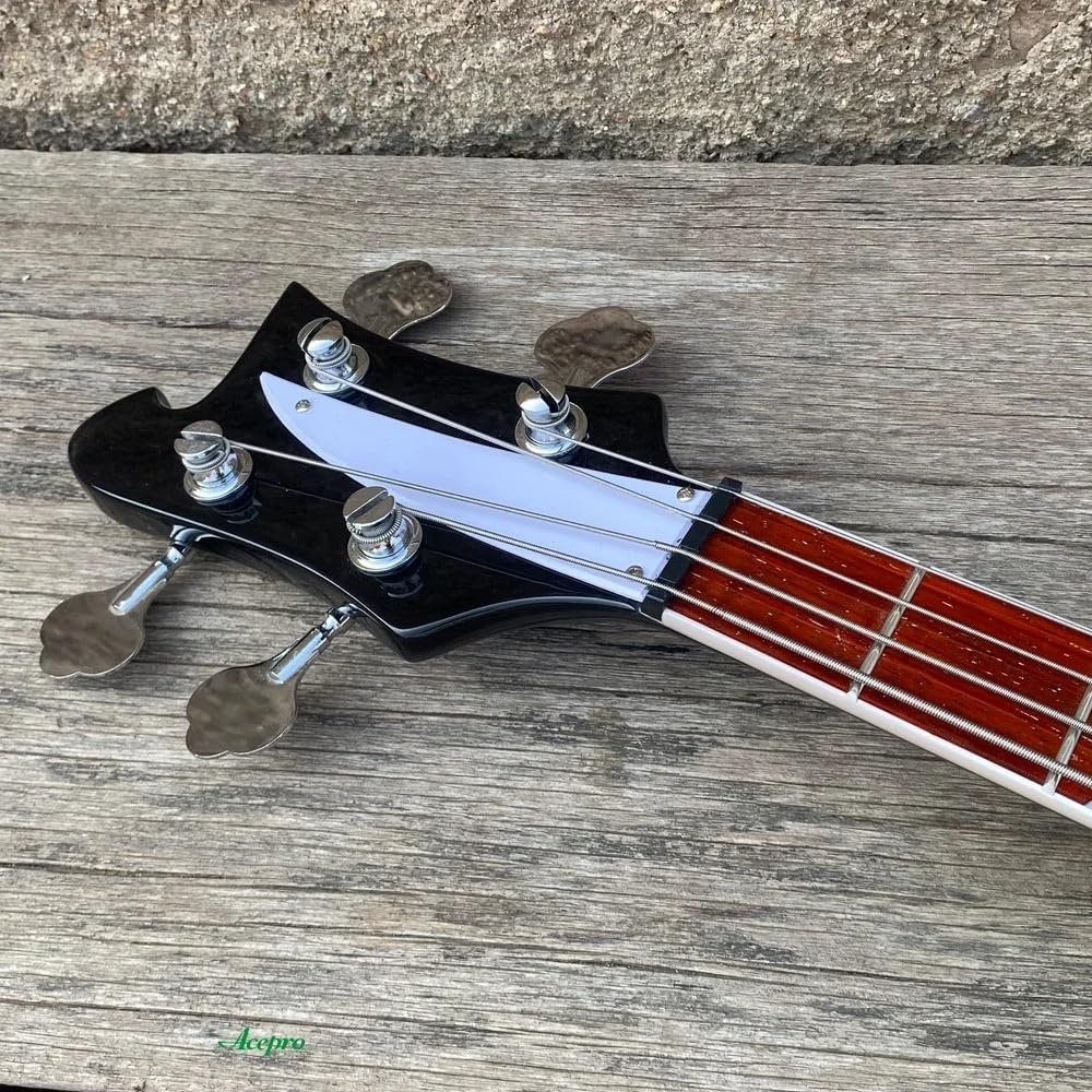 4-String Electric Bass Guitar - Black Neck-Thru Body, Maple Neck, Humbucker & Single Coil Pickups