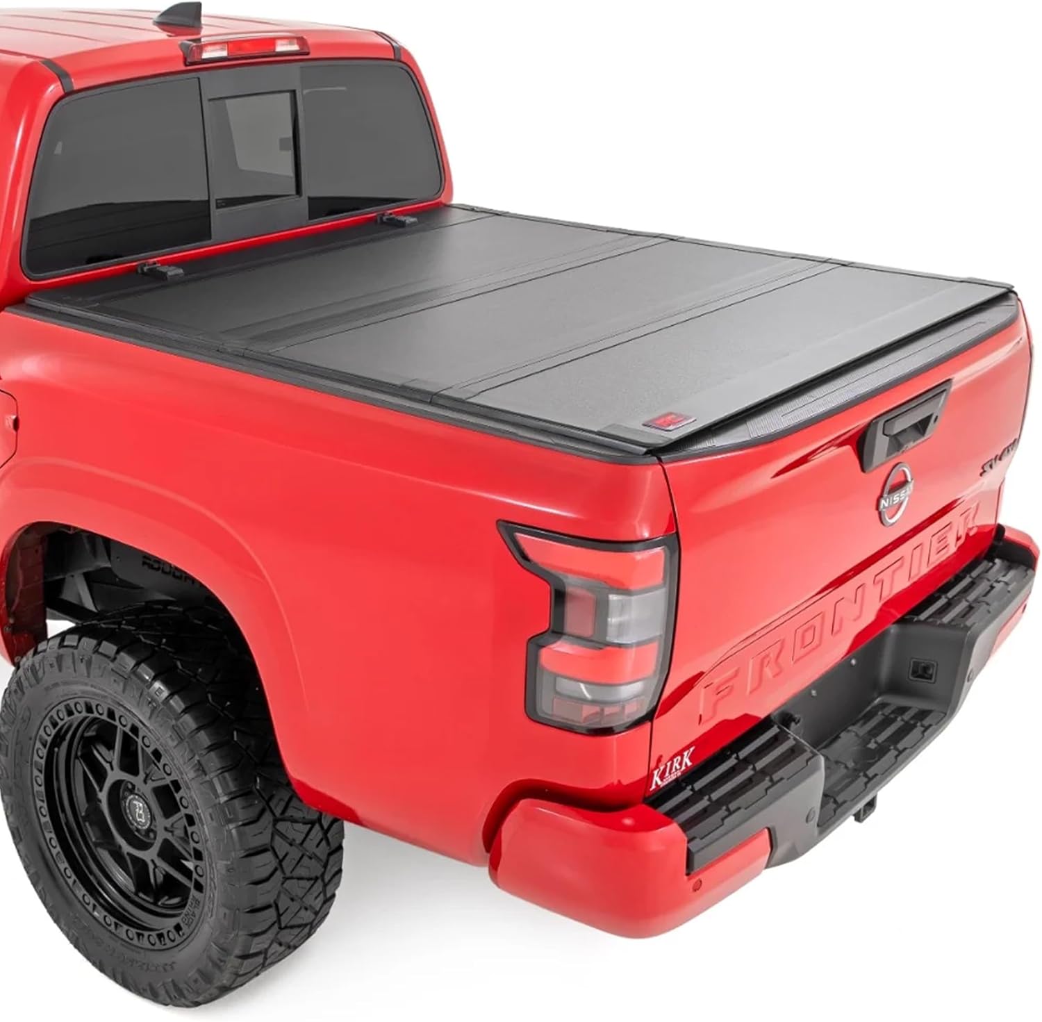 Rough Country Hard Tri-Fold Flip Up Truck Bed Tonneau Cover for Nissan Frontier (2022-2025) - Fits 5' (58.9-59.5