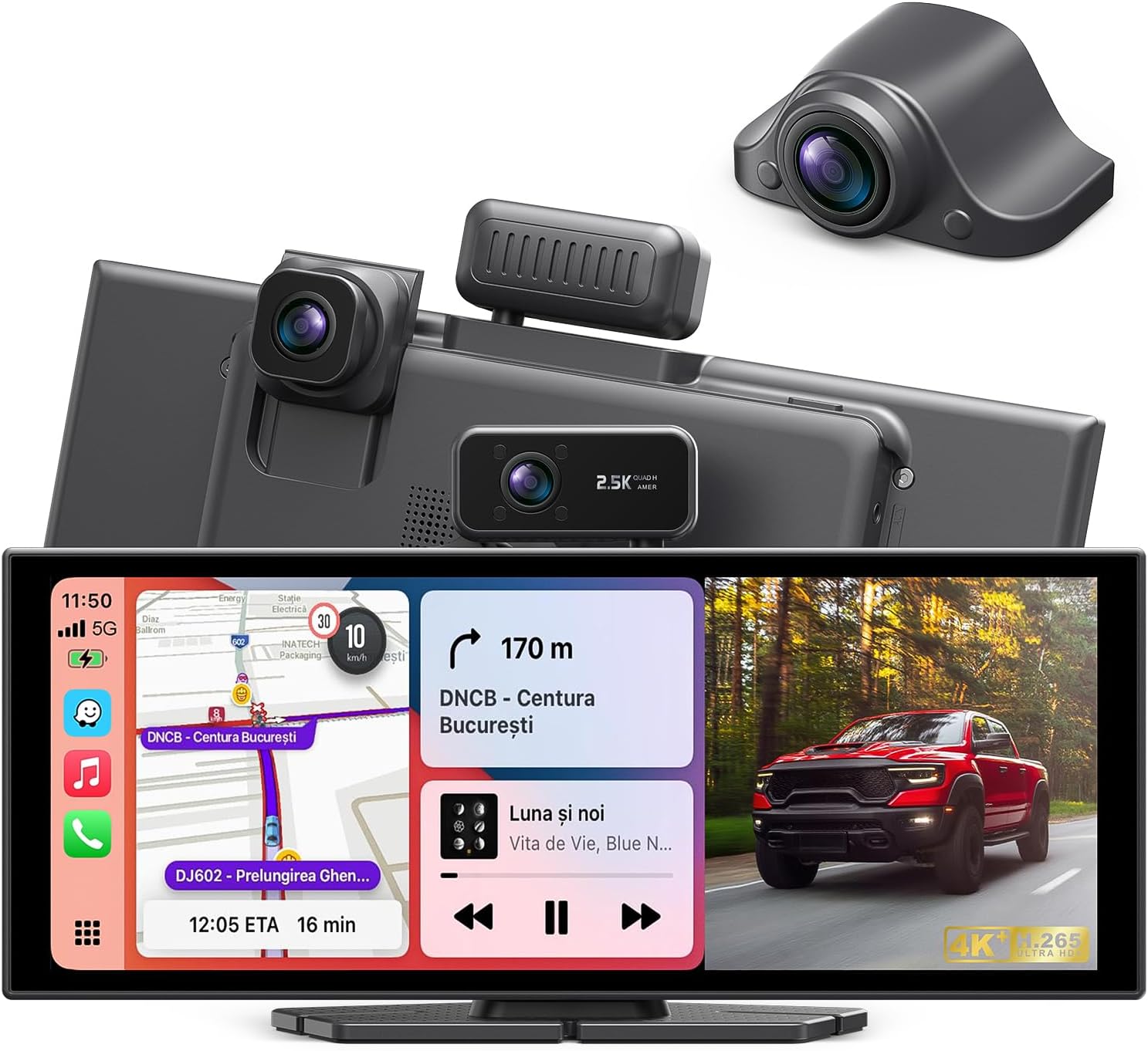 Portable Wireless CarPlay Screen, 10.26