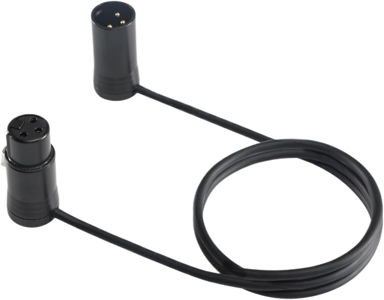 Pro C Audio Microphone Professional Low Profile 3-Pin Gold-Plated Right-Angle XLR Male to Female Plug Connector Cable(100cm)