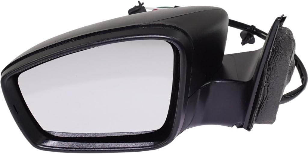 For Volkswagen Jetta 2013 2014 2015 2016 Door Mirror Assembly Driver Side | Power Glass | Heated | Manual Folding Type | Textured Cover Black | Replacement For VW1320159 | 5C7857507T-PFM