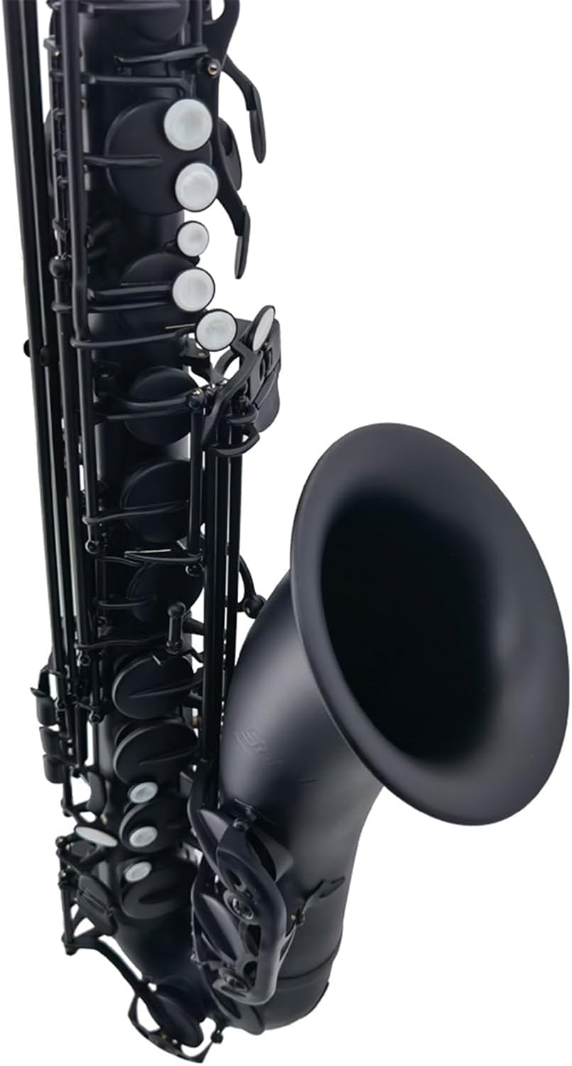 Matte Black Nickel Plated Brass Body Tenor Saxophone Musical Instrument With Mouthpiece