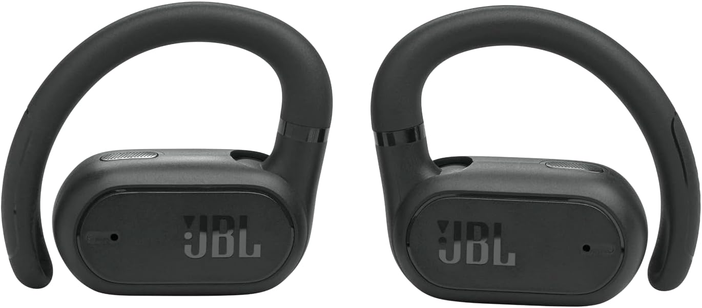 JBL SoundGear Sense - True Wireless Open-Ear Headphones, JBL OpenSound Technology, Splash and dust Resistant, 4 mics for Crisp, Clear Calls, Up to 24 Hours of Battery Life, Plus Speed Charge (Black)