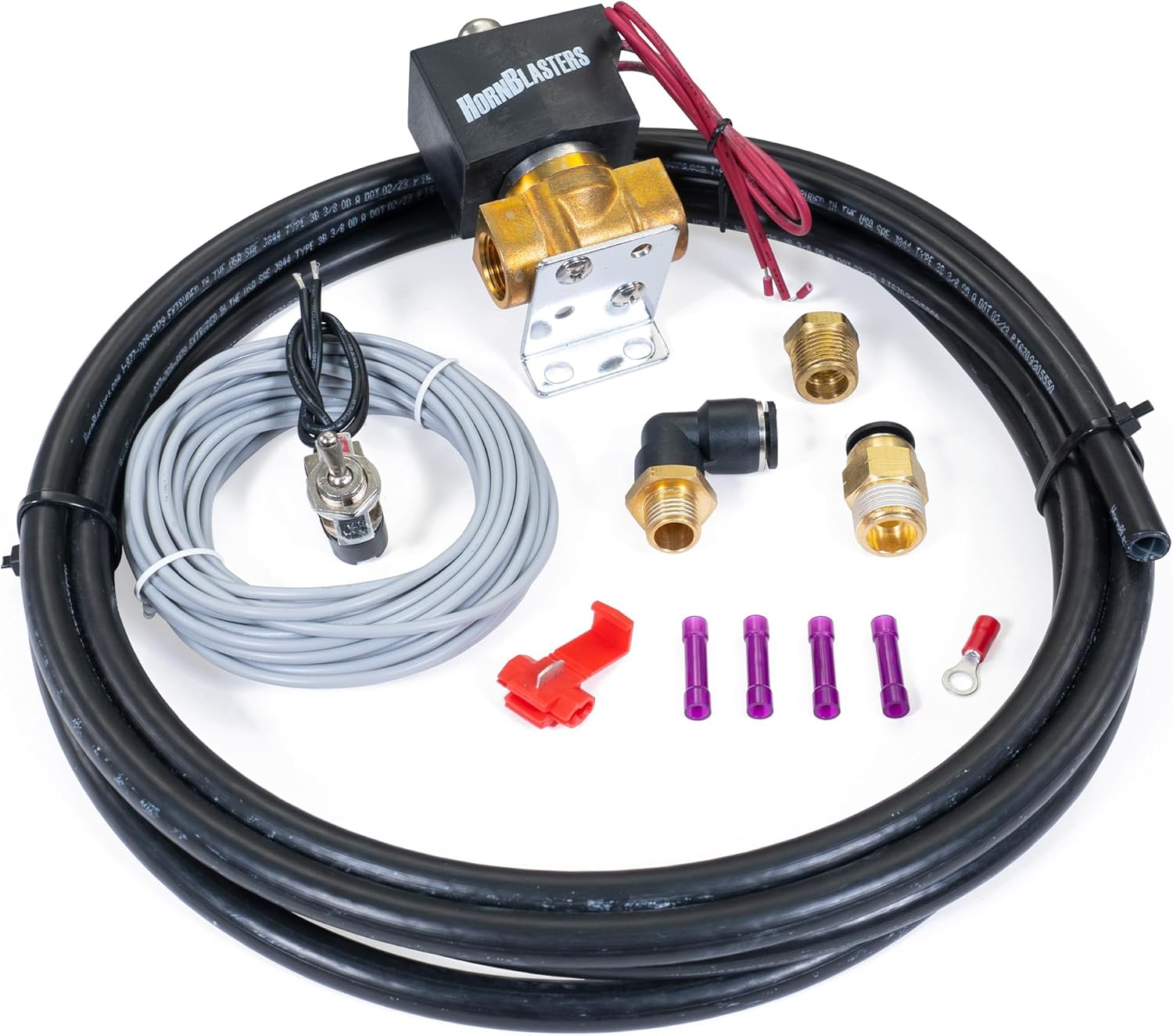 HornBlasters Electric Drain Valve Kit – Push-Button Air Tank Moisture Drain, 1/4