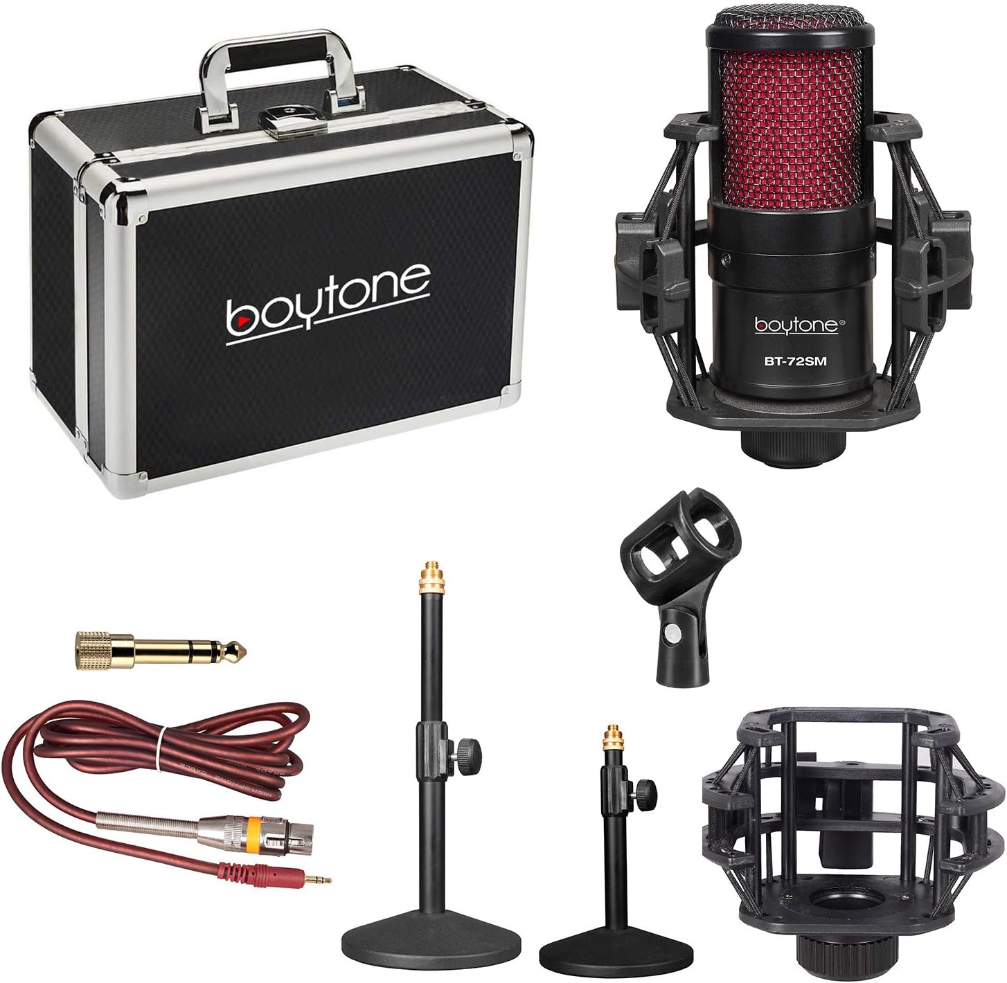 Boytone, Professional Cardioid Studio Recording Mic 25mm Diaphragm USB Microphone Streaming Vocal Recording, Podcasting Condenser Microphone for PC and Mac, Quality Sound (BT-72SM)