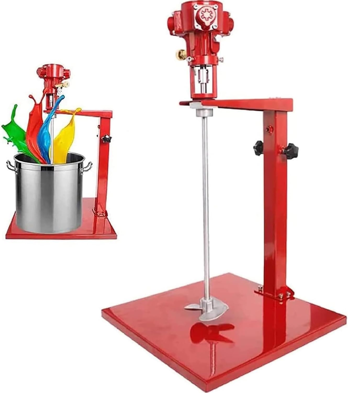 Pneumatic Paint Mixer Stirrer, 5 Gallon Lift Mixer, 1500-2600r/min, Paint Stirring Machine with Stand, Desktop Air Agitator, for Paint Mixing, Dye Mixing, Hydrosol Mixing