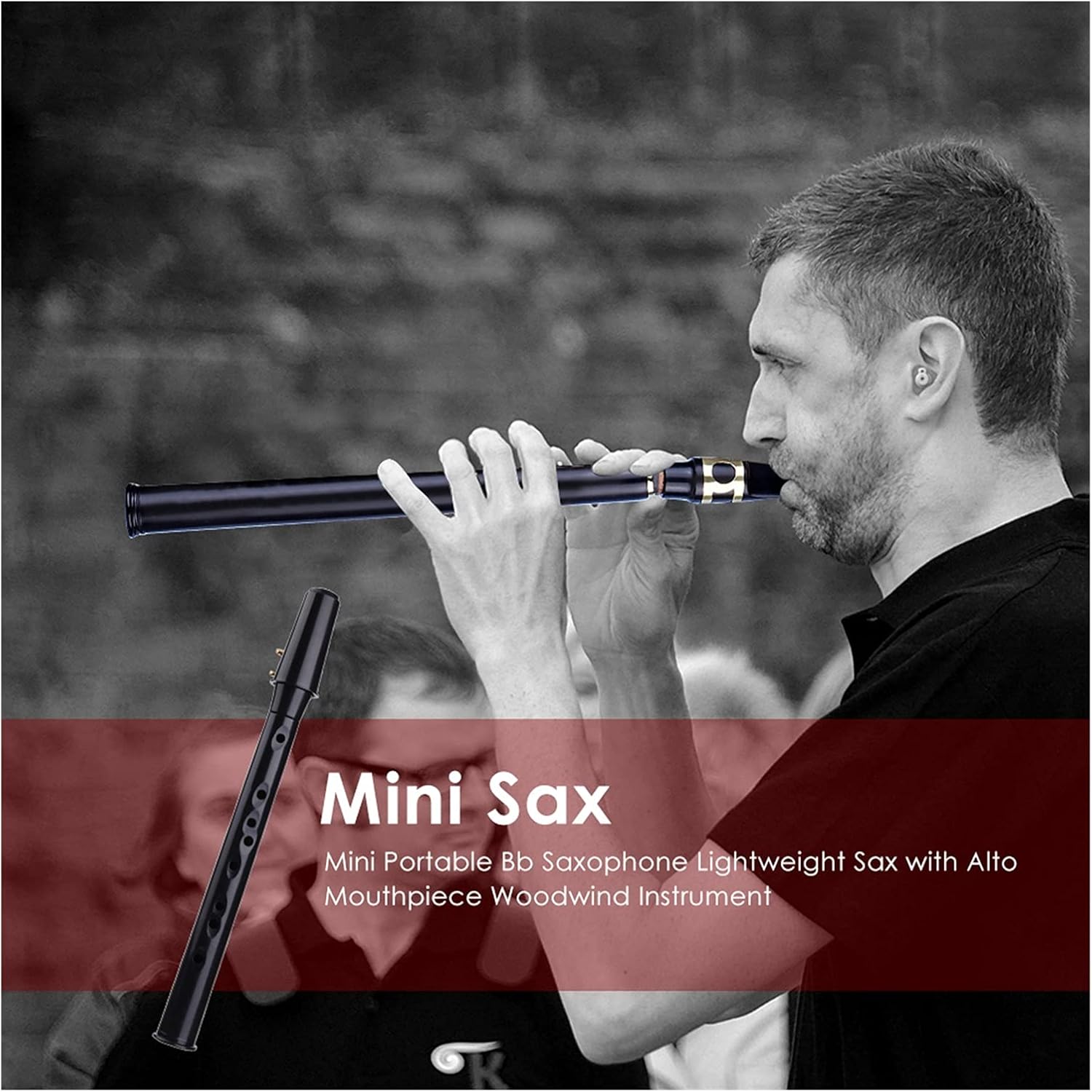 Sax Beginners Kit 8-Hole Pocket Sax Mini Portable Saxophone Little Saxophone with Carrying Bag Woodwind Instrument Musical Accessories Wind Instrument