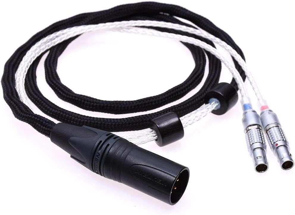 Black 16 Cores 5N Pcocc For Focal Utopia Ultra Headphone Upgrade Cable Extension cord (1.2M silver plated, 4Pin XLR plug)