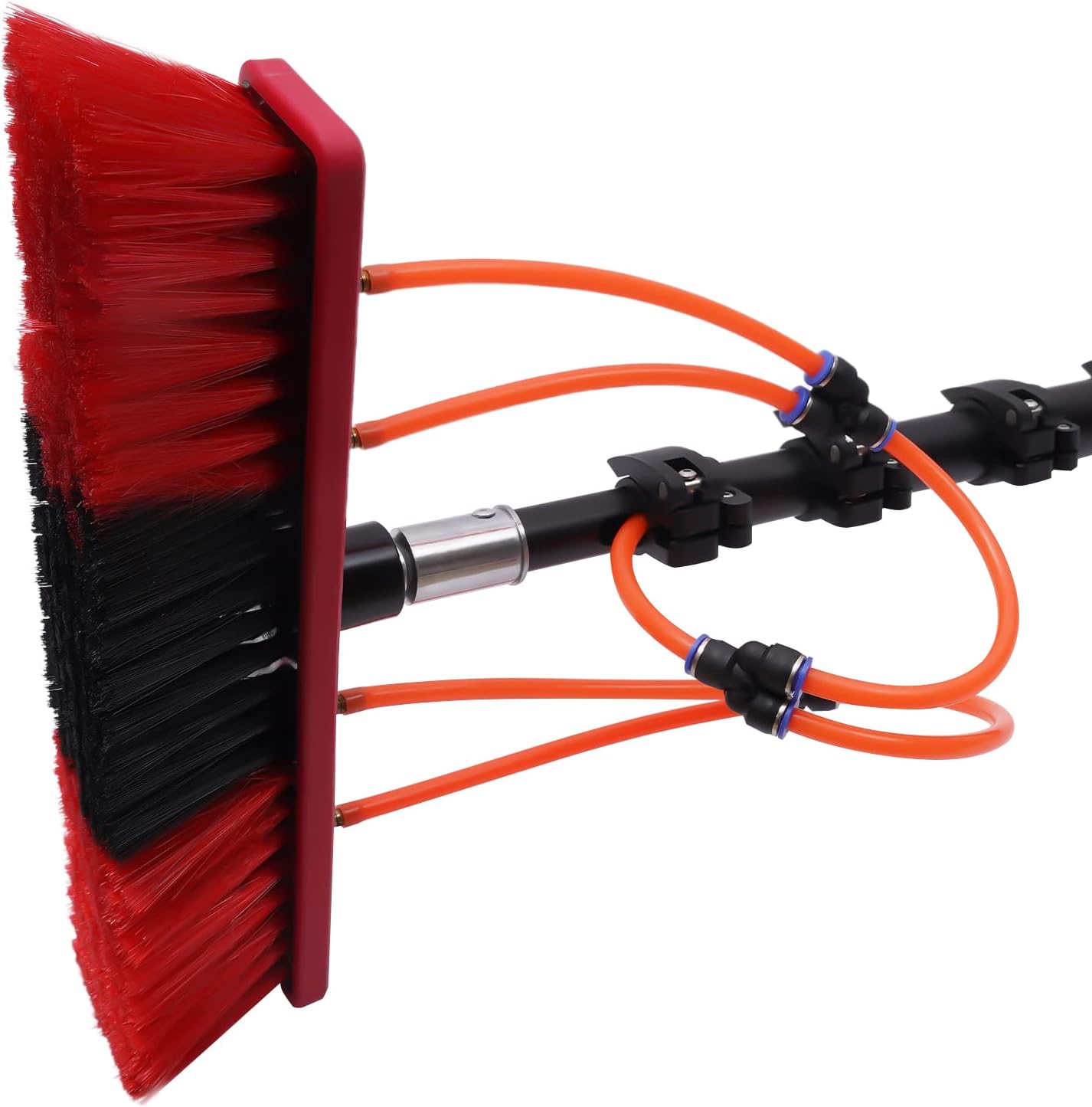 Water Fed Brush 24FT, Window Cleaning Poles, Outdoor Tall Window Cleaner Car Glass Solar Panel Cleaning System, Aluminum Outdoor Window Cleaner 7.2M