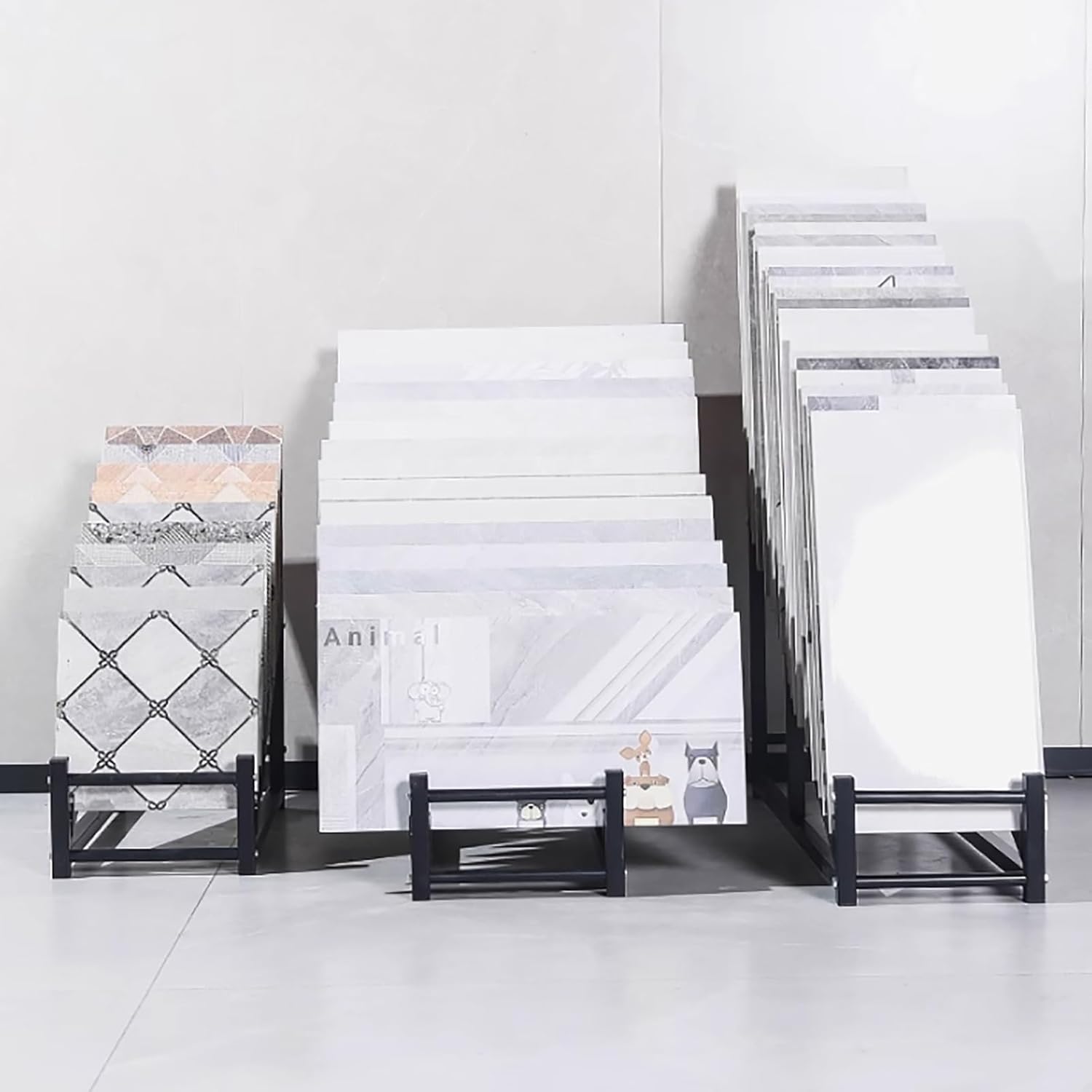 Ceramic Sample Holder,Ceramic Tiles Floor Porcelain Display Shelf,Floor Tile Display Stand,Floor Porcelain Display Stand Rack for Retail Stores (Size : 89.5x29x58cm-24 Card Slots)