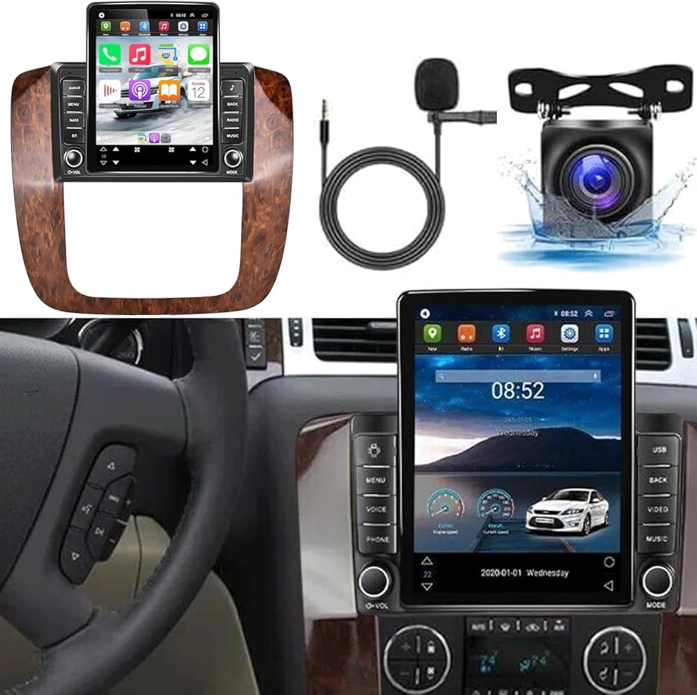 2+32G 9.7in Car Radio Stereo Radio for Chevrolet GMC 2007-2014 2013 2012 2011 2010 2009 2008 Double Din Touchscreen Car Radio Receiver w/WiFi GPS Navigation Bluetooth AHD Backup Camera Mic