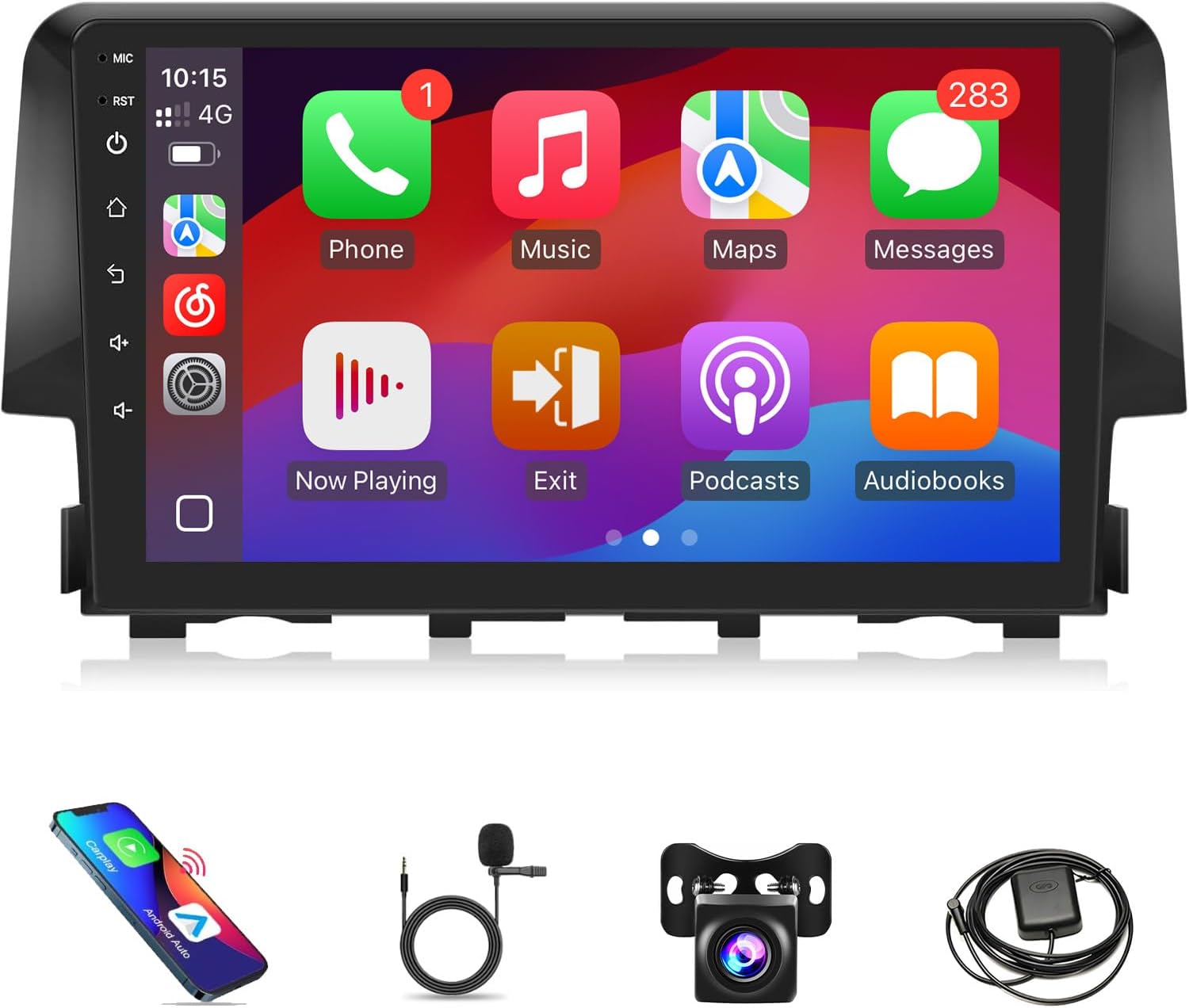 Leadfan Car Play Radio for Honda Civic 2016 2017 2018 2019 2020 2021 Car Stereo Apple Carplay & Android Auto, 9