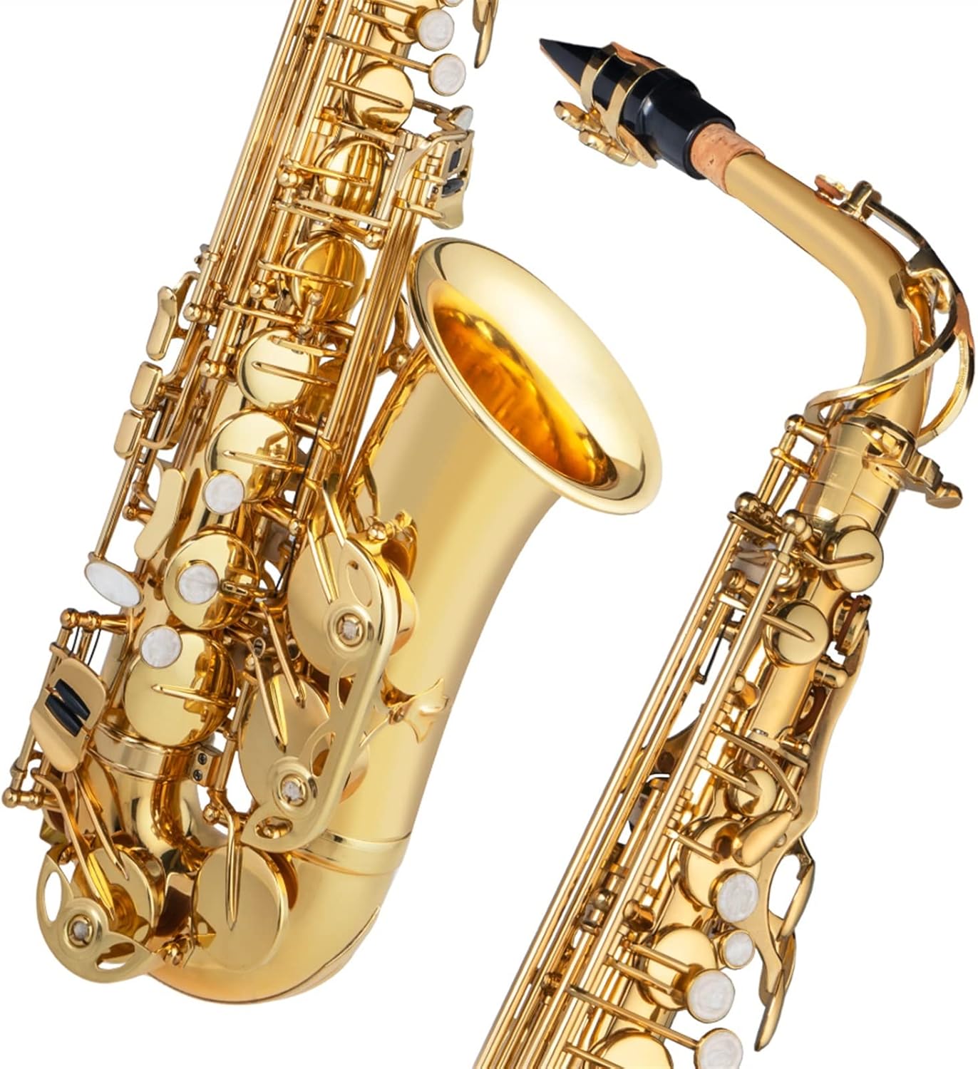 Professional Saxophone EB Alto Saxophone Brass Gold Lacquered E Flat Sax 802 F Key Woodwind Instrument
