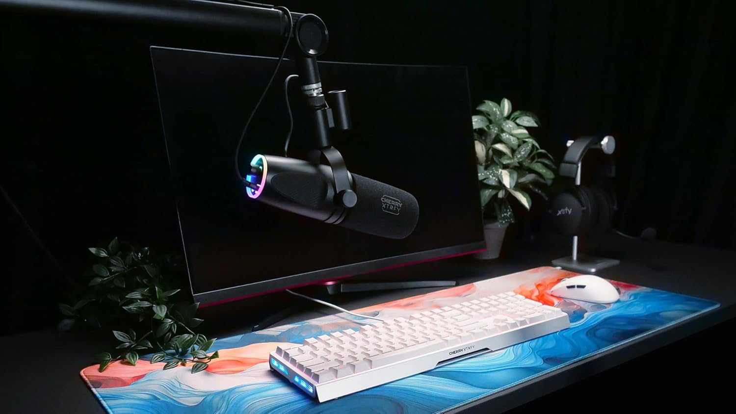 Cherry XTRFY NGALE X, Professional USB & XLR Microphone for Recordings & Streaming, XLR and USB Plug & Play, Cardioid, Low-Cut Switch for Gaming, Black