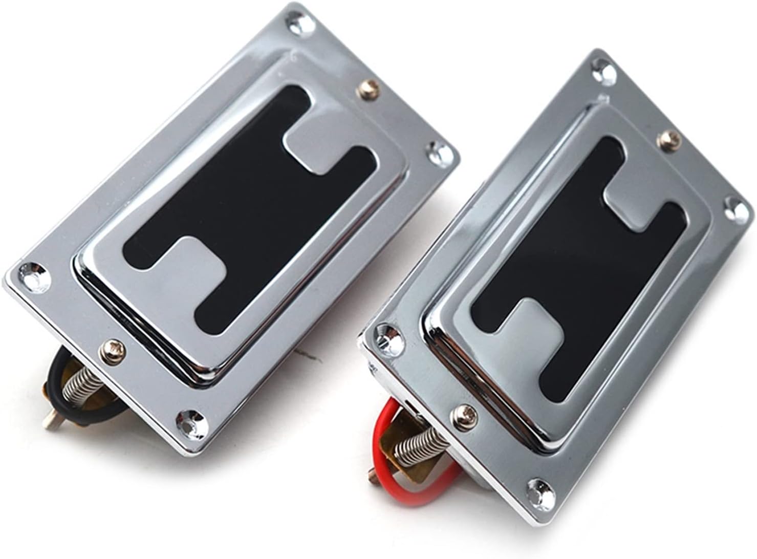 Humbucker Guitar Pickup Mini Style Two Line Sealed Electric Gutiar Bass Humbucker Pickup Neck/Bridge Pickup Chrome (Color : Neck and Bridge)
