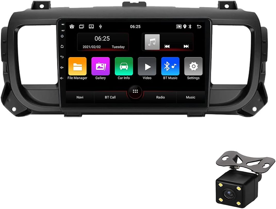 Double Din Car Stereo with Bluetooth and Backup Camera 9 Inch Touchscreen Car Radio FM Receiver for Citroen Jumpy 2016-2021 Support Carplay/DSP/4G/GPS/SWC/USB