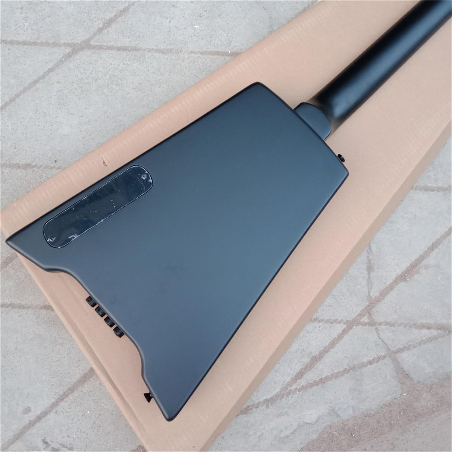 VENEKA Headless Electric Guitar Matte Black 41 Inches 4 Strings Headless Electric Bass Guitar Mahogany Body Rosewood Fingerboard