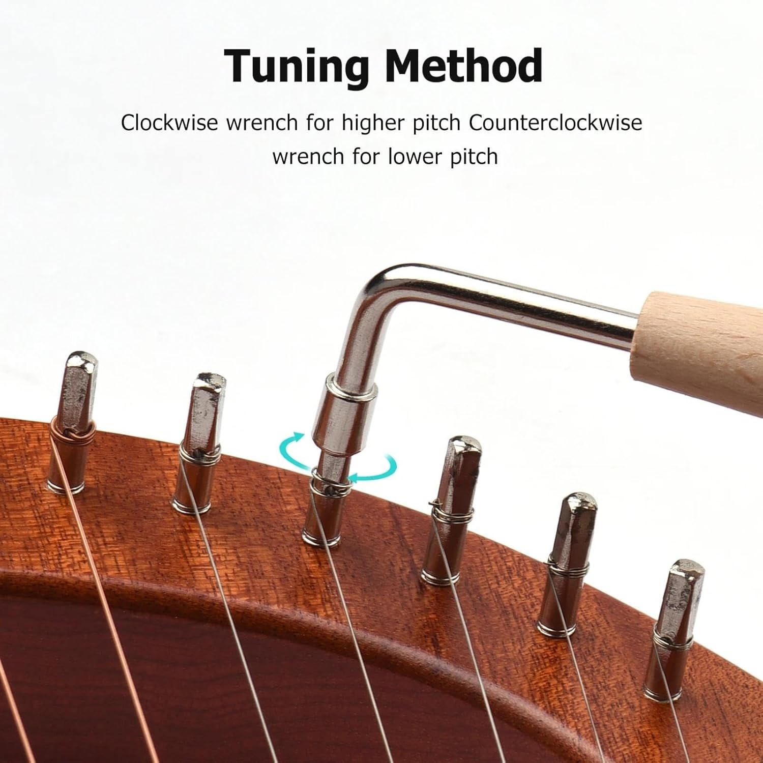 Lyre Harp Set 16-String Wooden Harp Metal Strings Solid Wood String Instrument With Carry Bag Tuning Wrench MusicBook(2)