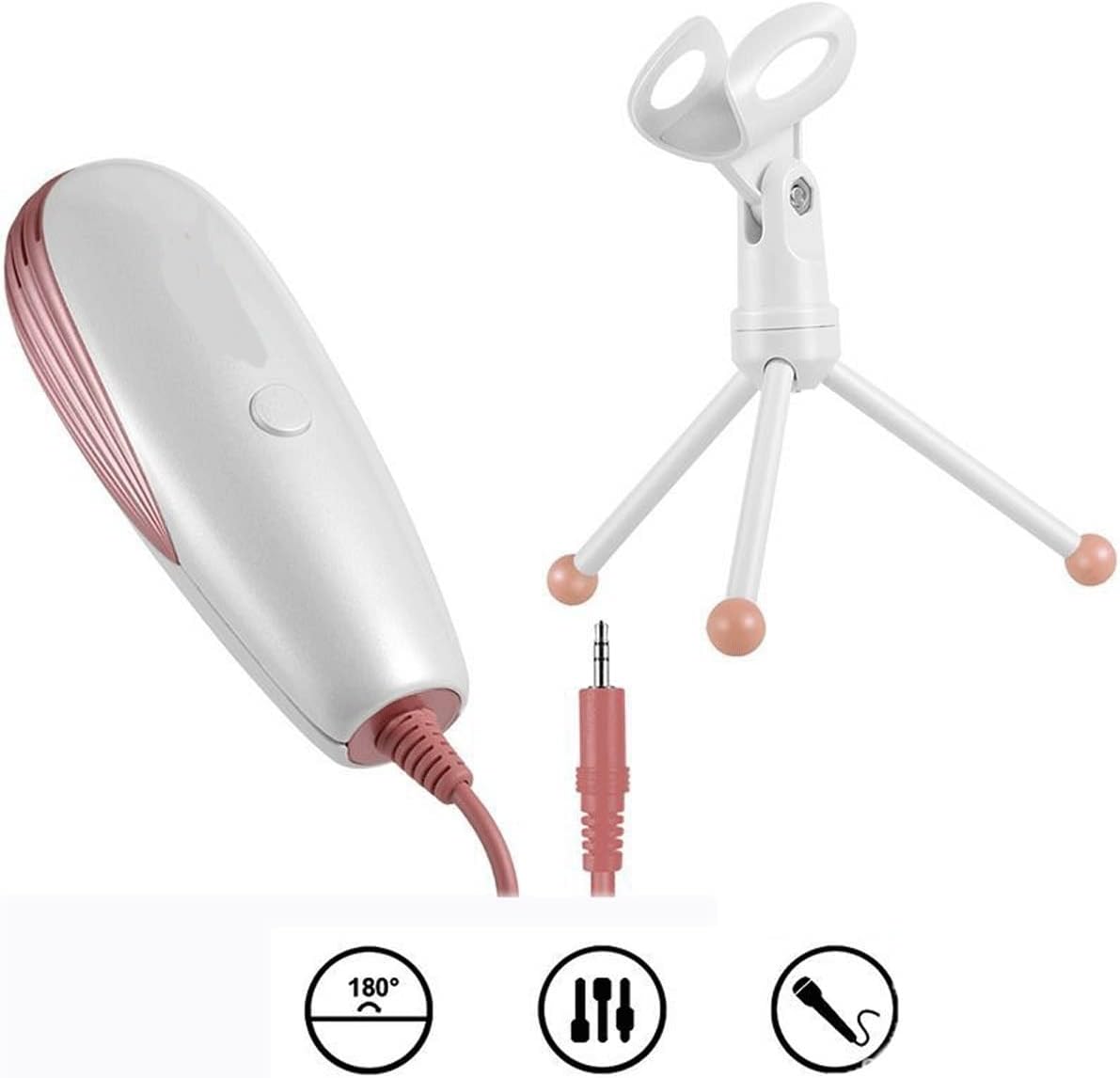 Studio Microphone, 3.5mm Desktop Gaming Mic Kit with Tripod Stand Condenser Mic, for Gaming, Voice Overs and Streaming