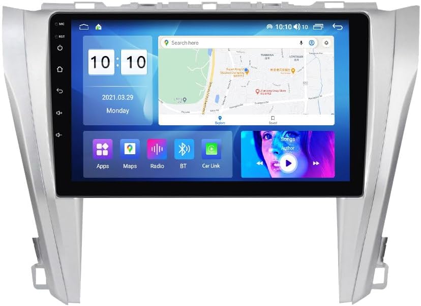 Android Car Stereo for Toyota Camry 2015-2017,10 inch IPS Touchscreen with Upgrade Wireless CarPlay & Android Auto,WiFi/GPS,Support SWC and Subwoofer,8-Core 8G+256G