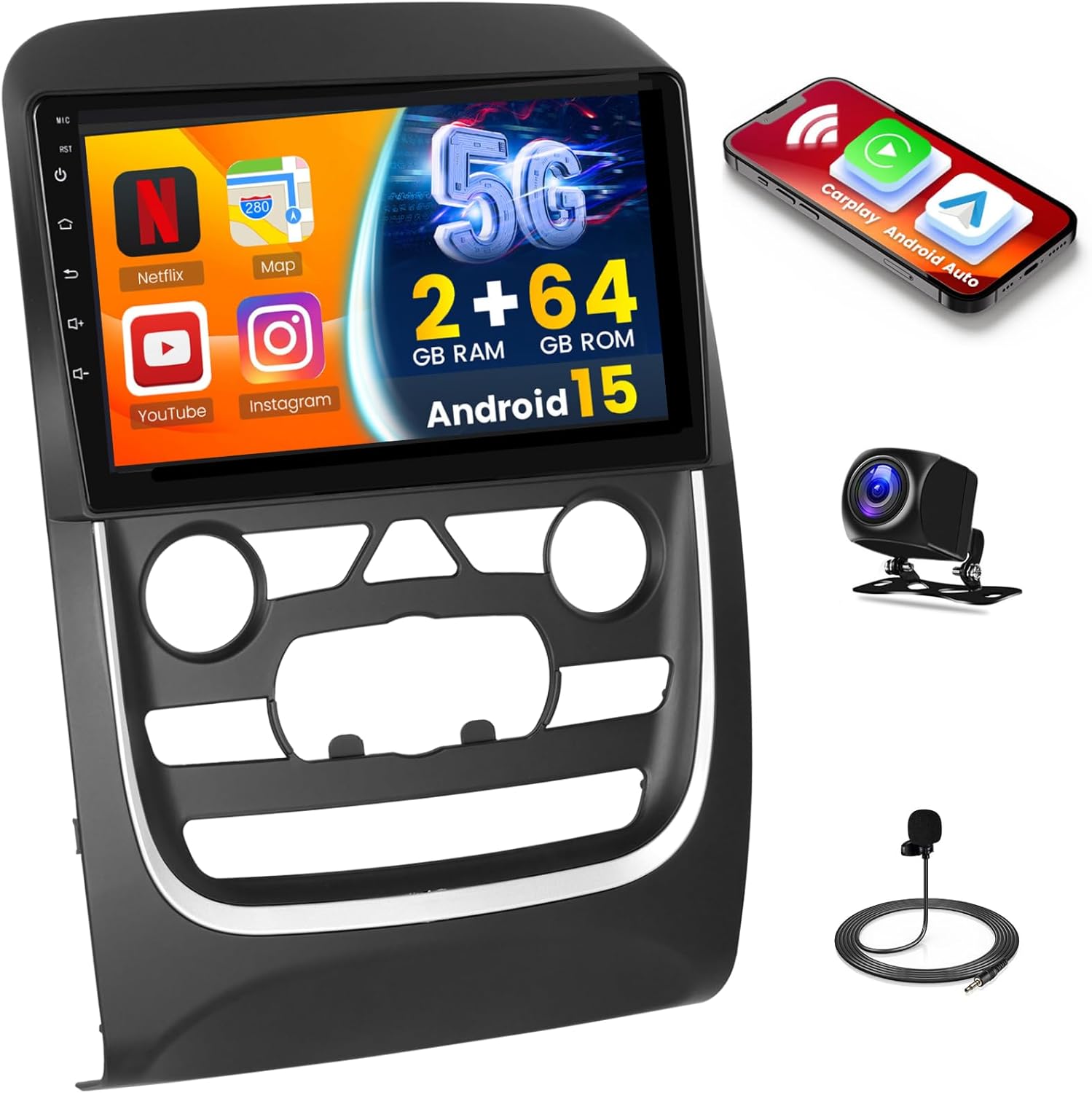 [4Core 64G] for Dodge Durango 2014-2020 Android 15 Car Stereo, Hikity 9