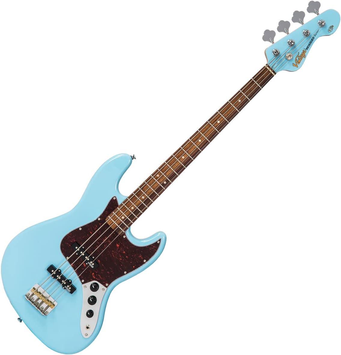 VINTAGE Electric Bass, Blue (VJ74LB)