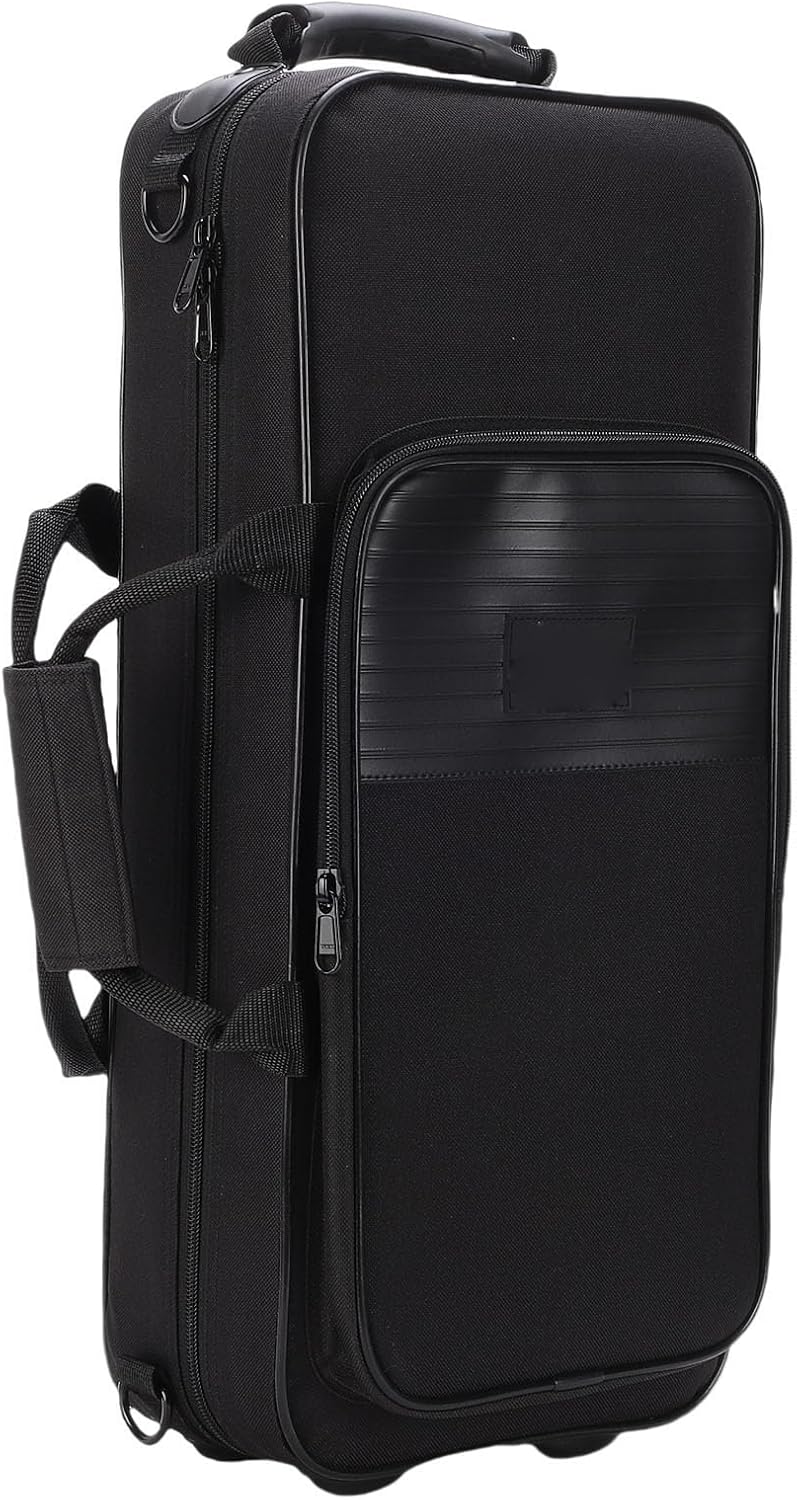 Eujgoov Portable Trumpet Bag Adjustable Shoulder Strap Portable Trumpet Carrying Case with Side Handle, Water Proof Oxford Cloth, for Brass Wind Instrument