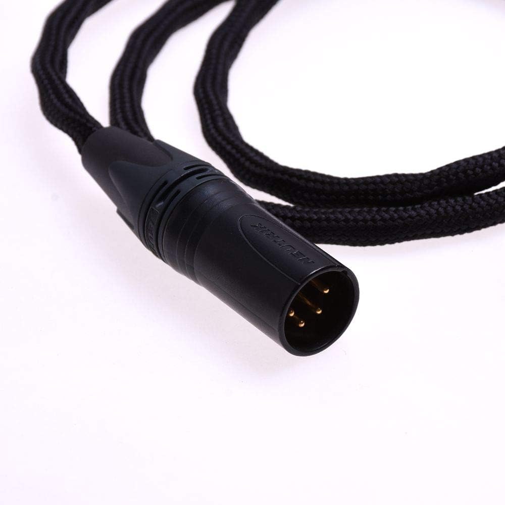 4-Pin XLR Balance Black casing 16 Cores Silver Plated Cable 5N Pcocc for Audeze LCD-2 LCD-3 LCD-4 LCD-X LCD-XC Headphone Upgrade Cable Extension Cord (1.2M(4feet))