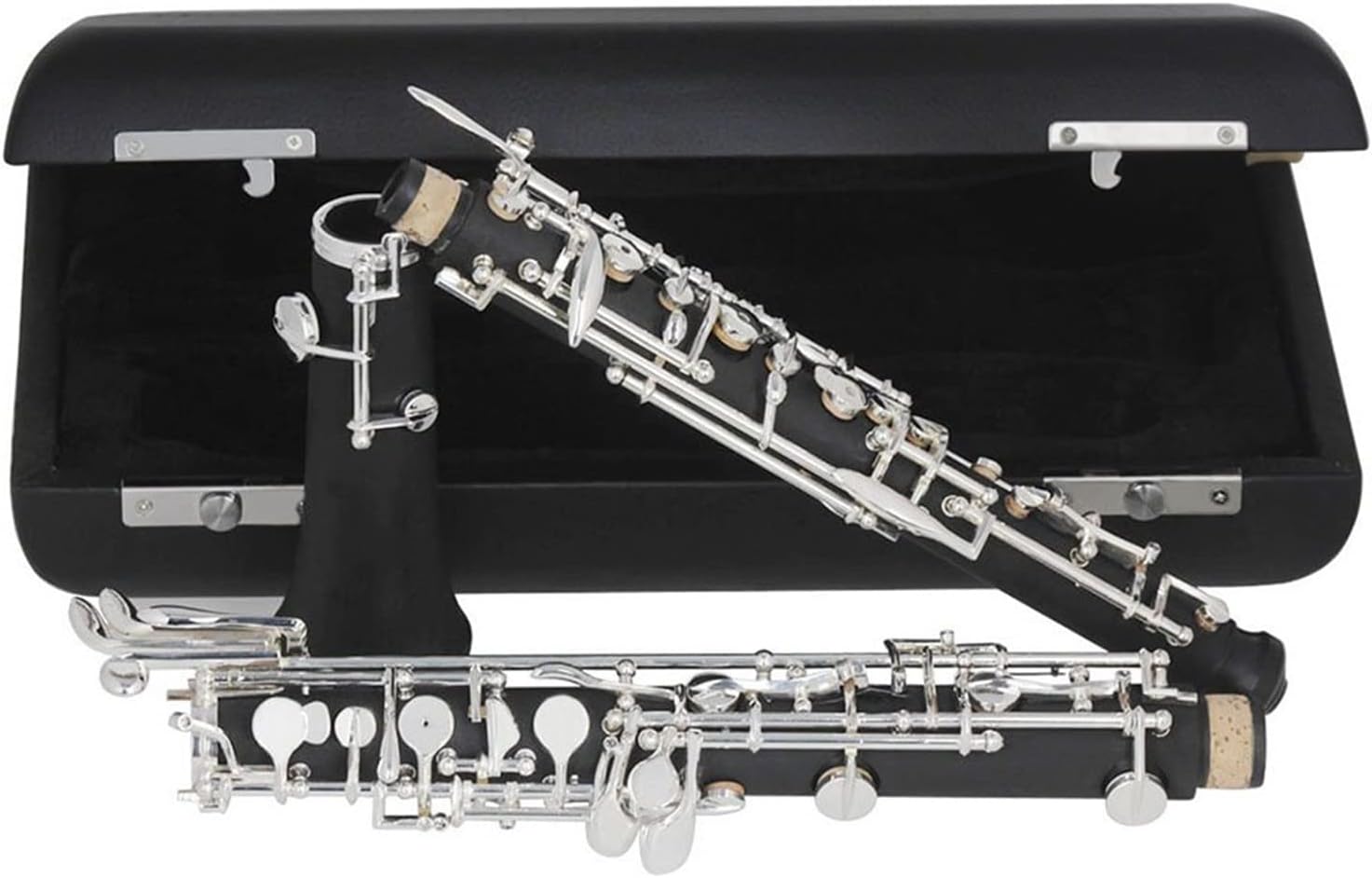 Professional C Key Oboe Semi-Automatic Style Silver Plated Keys Woodwind Instrument with Oboe Reed Gloves Leather Case Oboes Beginner